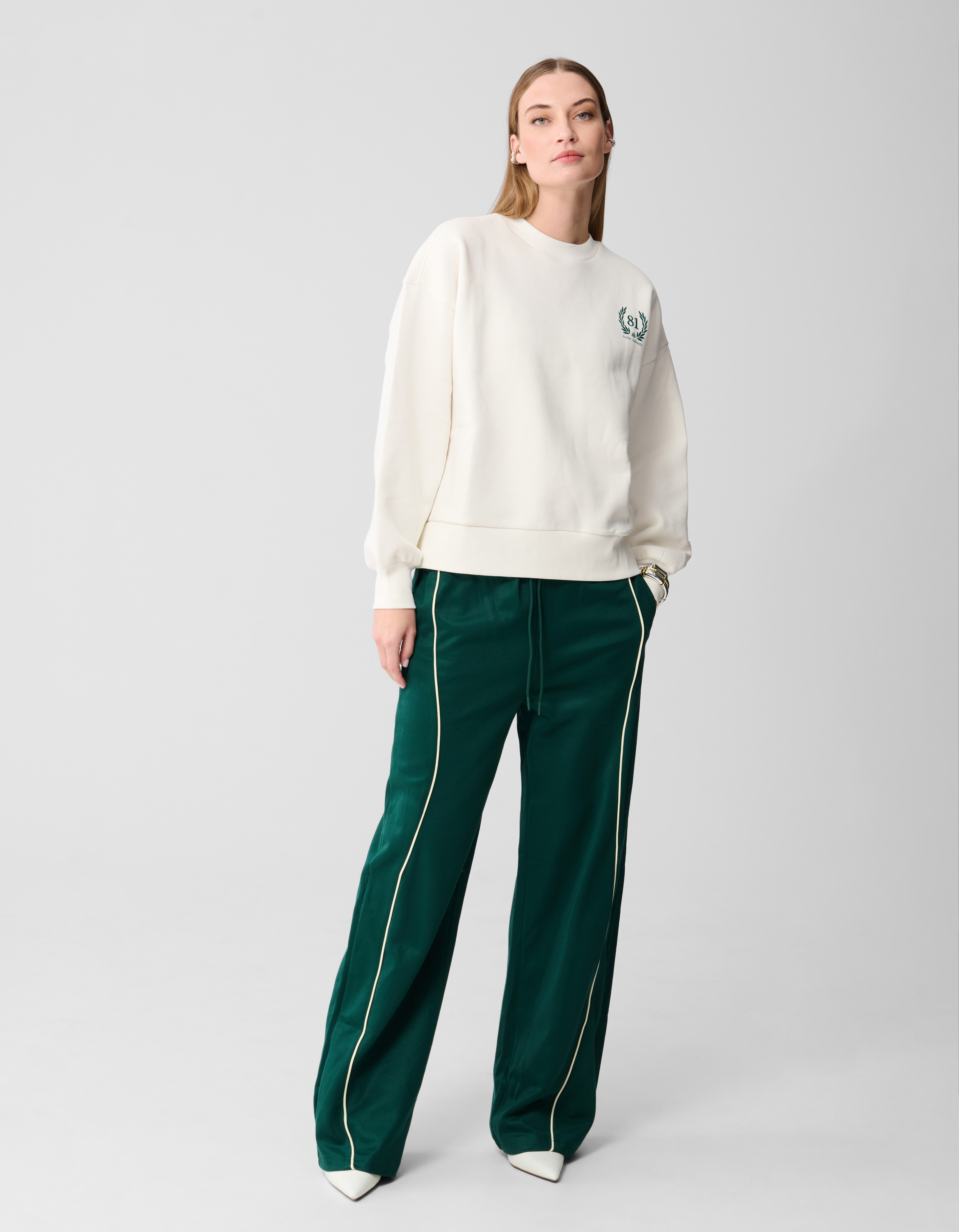 Social Club Artwork Sweater Gebroken Wit SHOEBY WOMEN