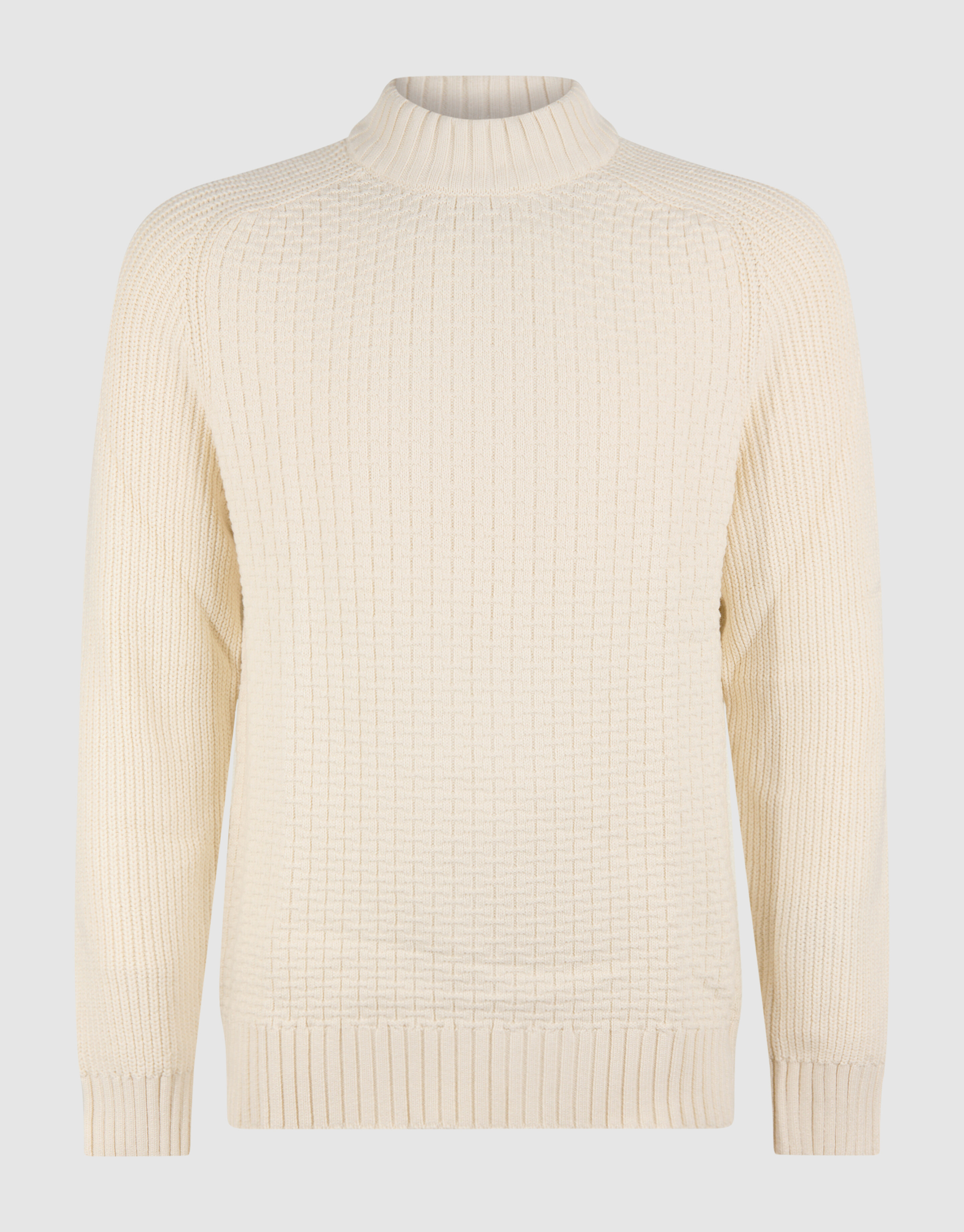 Structuur Knit Sweater Gebroken Wit SHOEBY MEN
