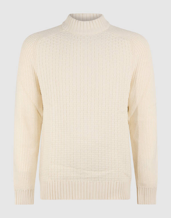 Structuur Knit Sweater Gebroken Wit SHOEBY MEN