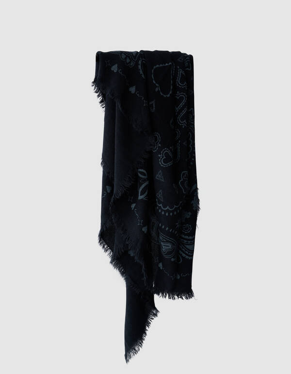 Paisley Sjaal Zwart SHOEBY ACCESSOIRES