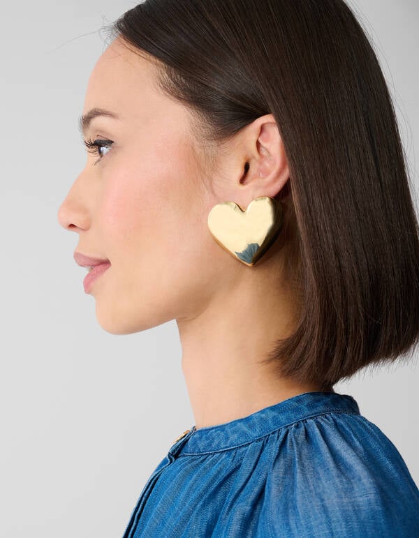 Chunky Heart Oorbellen Goud SHOEBY ACCESSOIRES