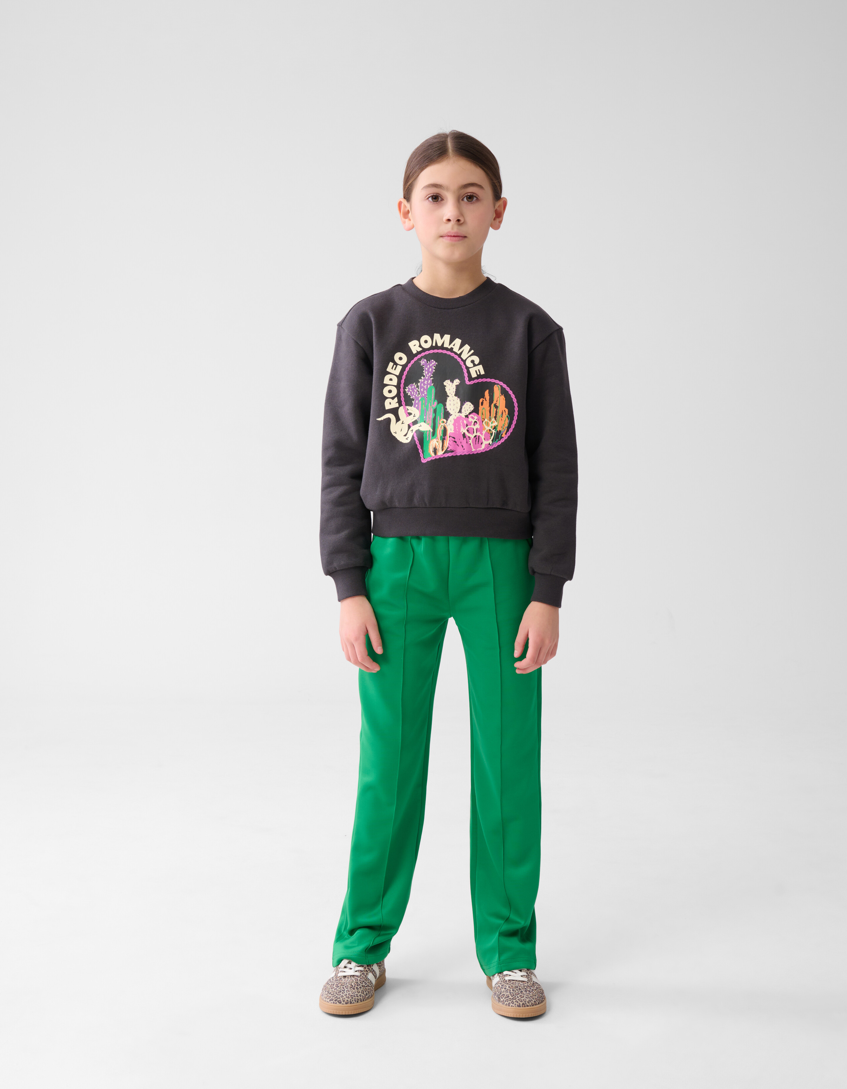 Wide Leg Fit Broek Groen SHOEBY GIRLS