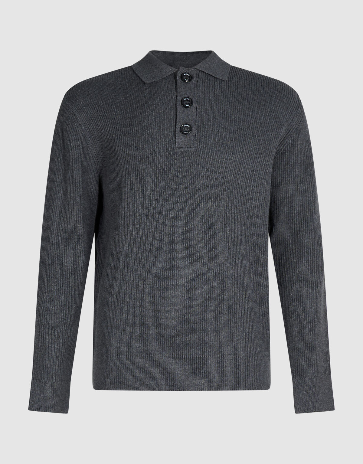 Heavy Gebreide Polo Grijs SHOEBY MEN