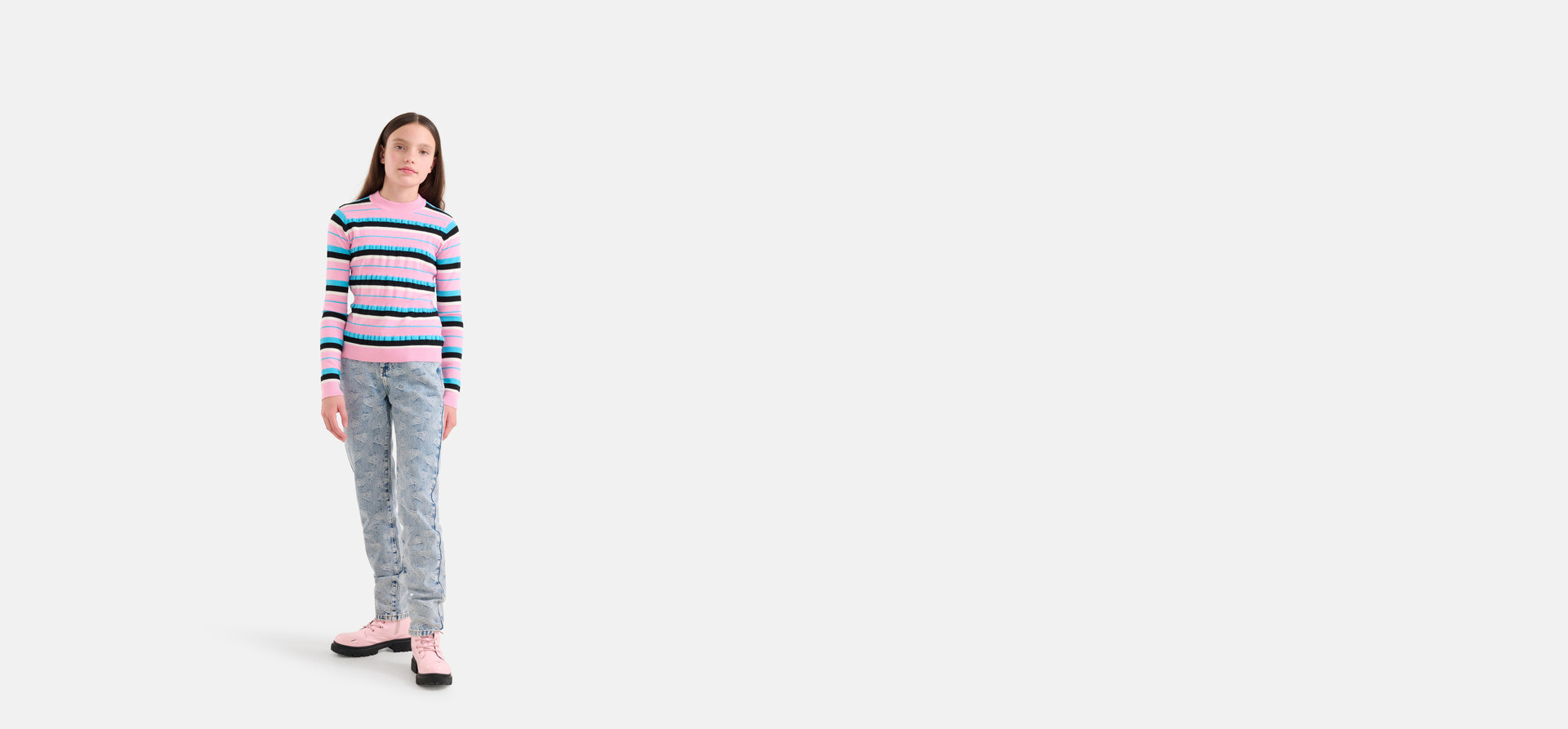 Jacquard Tapered Jeans Bleached SHOEBY GIRLS