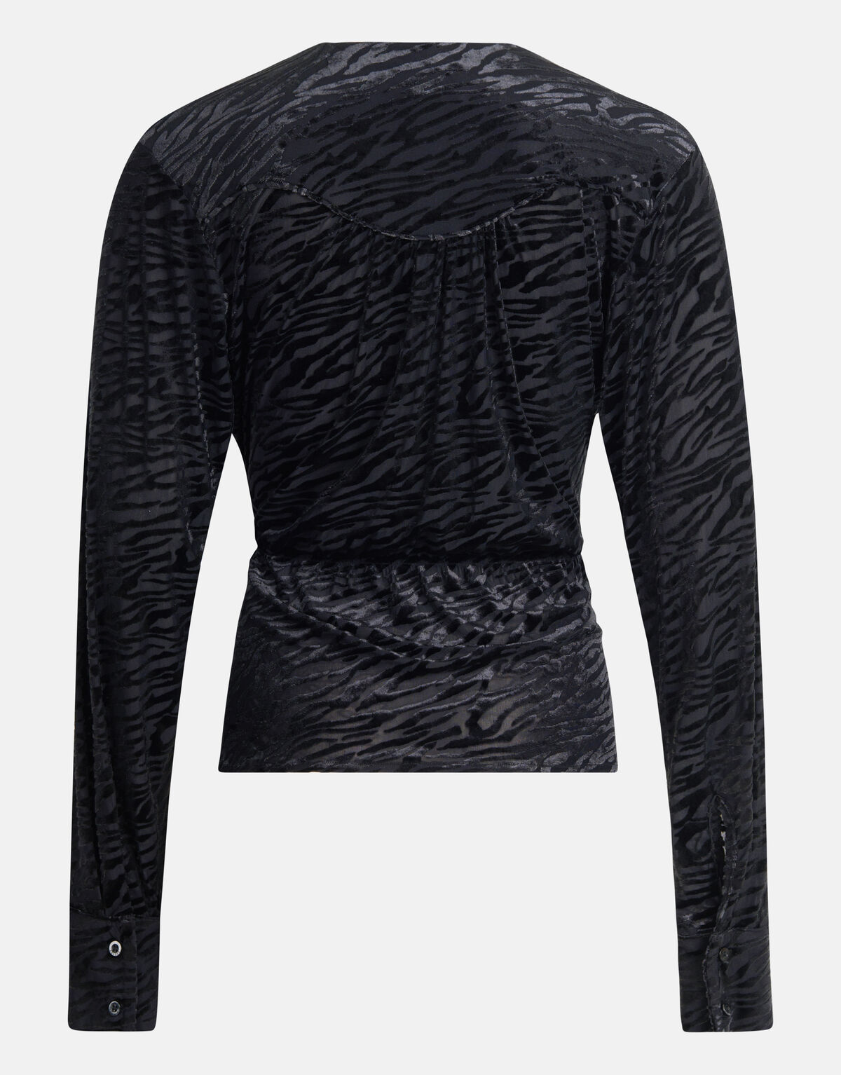 Zebraprint Wrap Top Zwart SHOEBY WOMEN