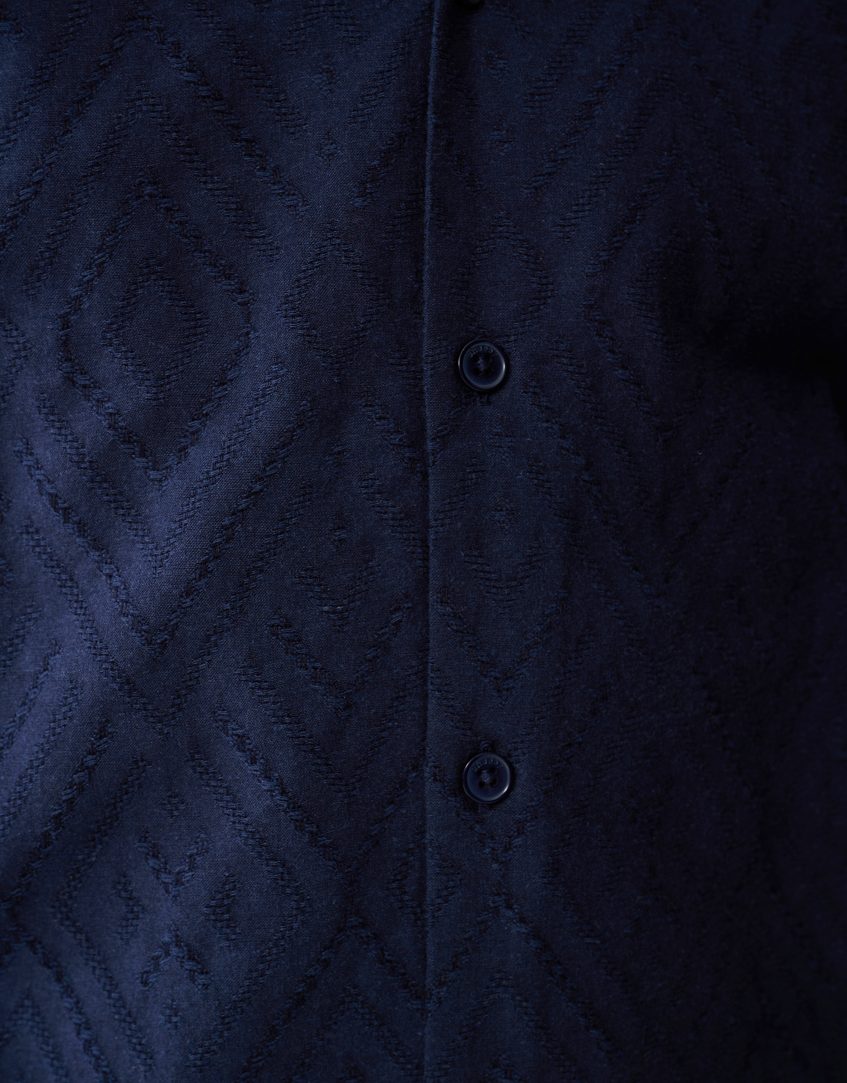 Wavy Jacquard Shirt Donkerblauw SHOEBY MEN