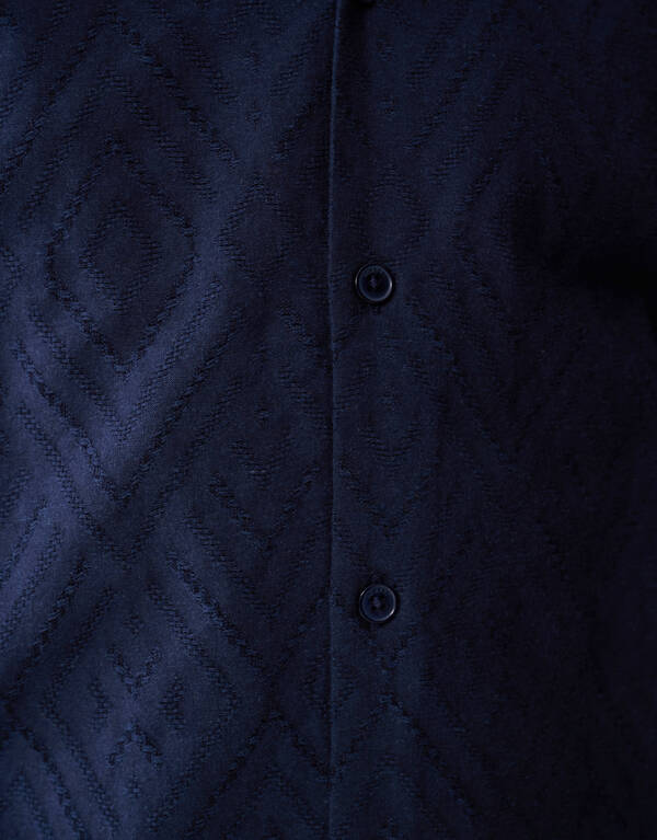 Wavy Jacquard Shirt Donkerblauw SHOEBY MEN
