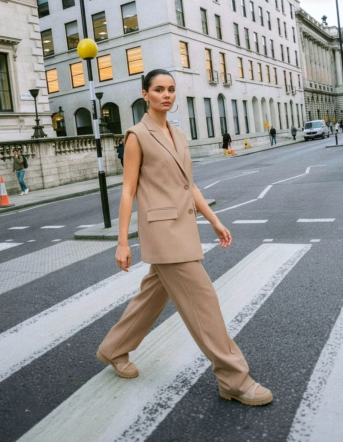 Chain Sleeveless Blazer Zand SHOEBY WOMEN