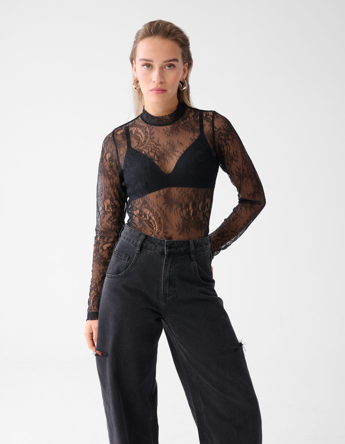 Kanten Top Zwart By Monica SHOEBY WOMEN