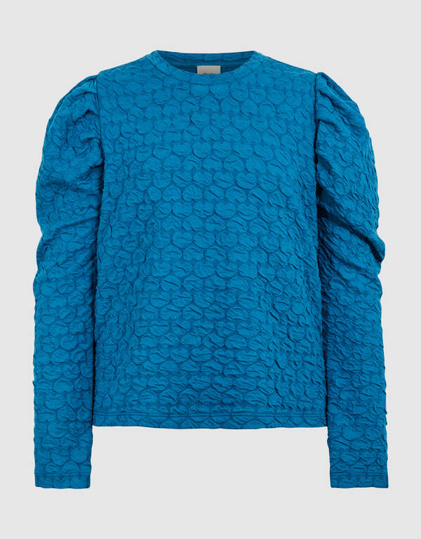 Heart Puff Top Blauw SHOEBY GIRLS