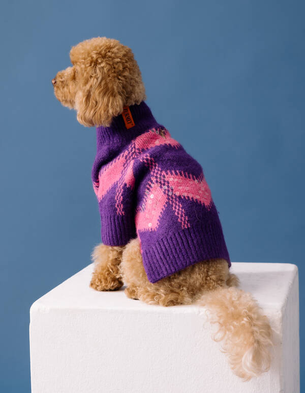 Sequin Honden Trui Paars SHOEBY ACCESSOIRES