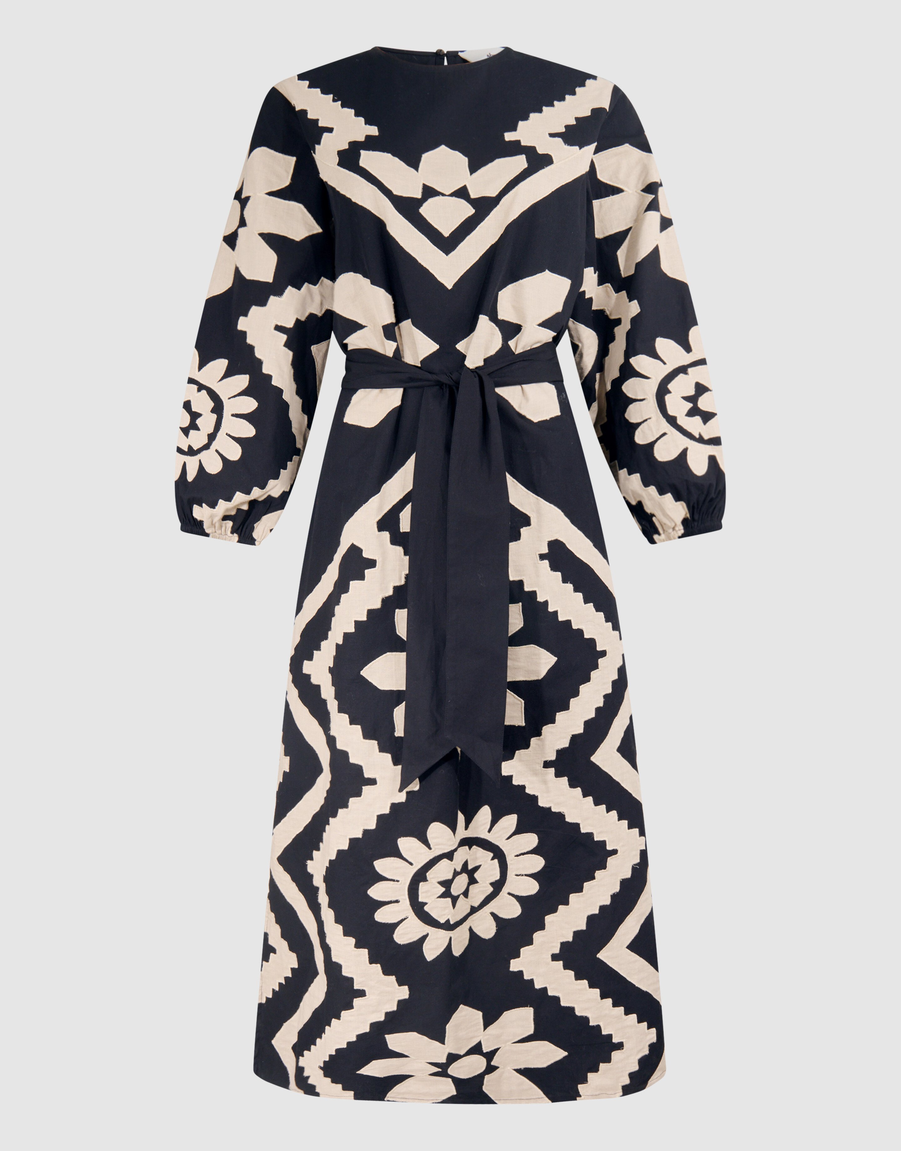 Patch Embroidery Jurk Zwart By Lonneke SHOEBY WOMEN