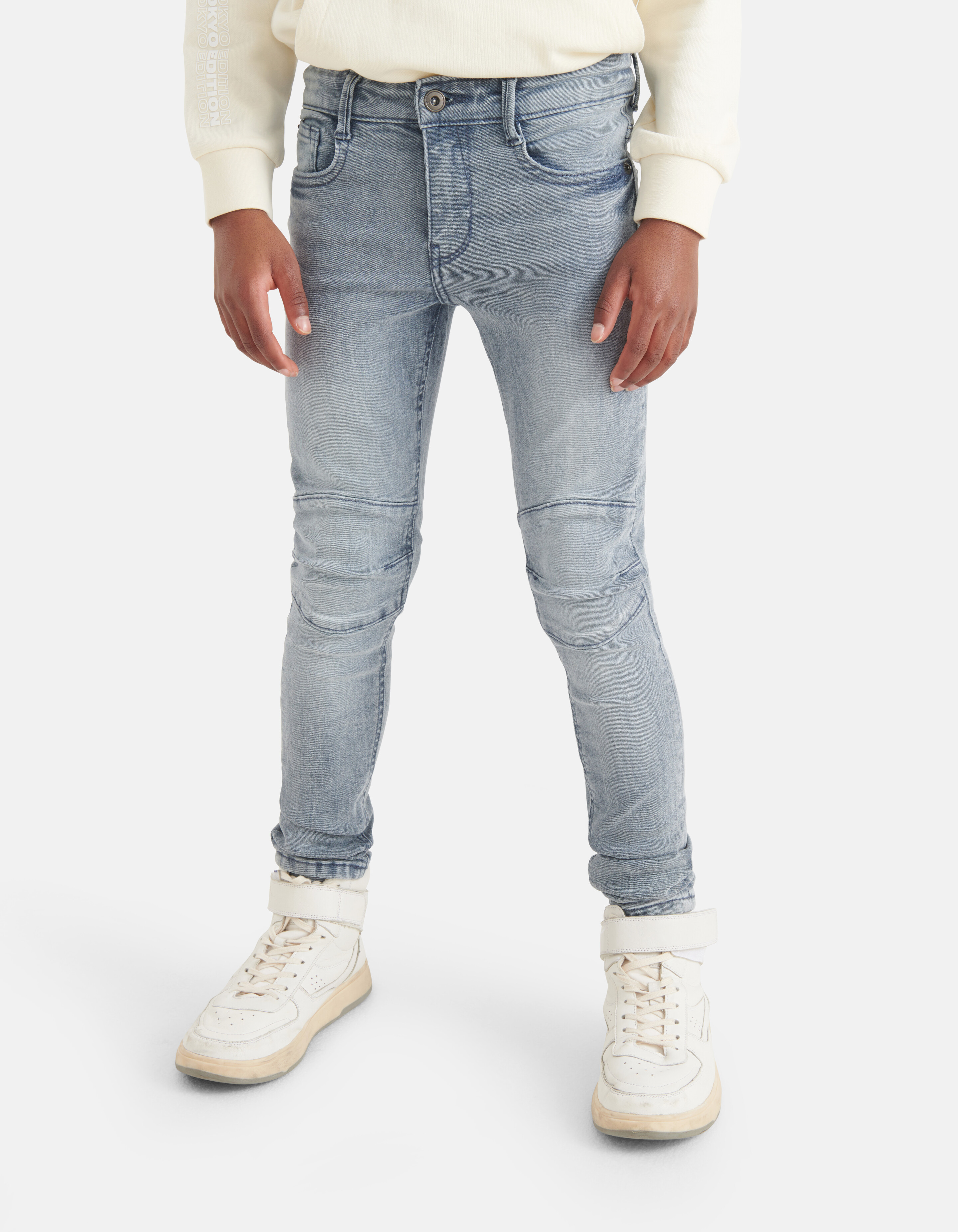 Biker Skinny Jeans Blauw/Grijs SHOEBY BOYS