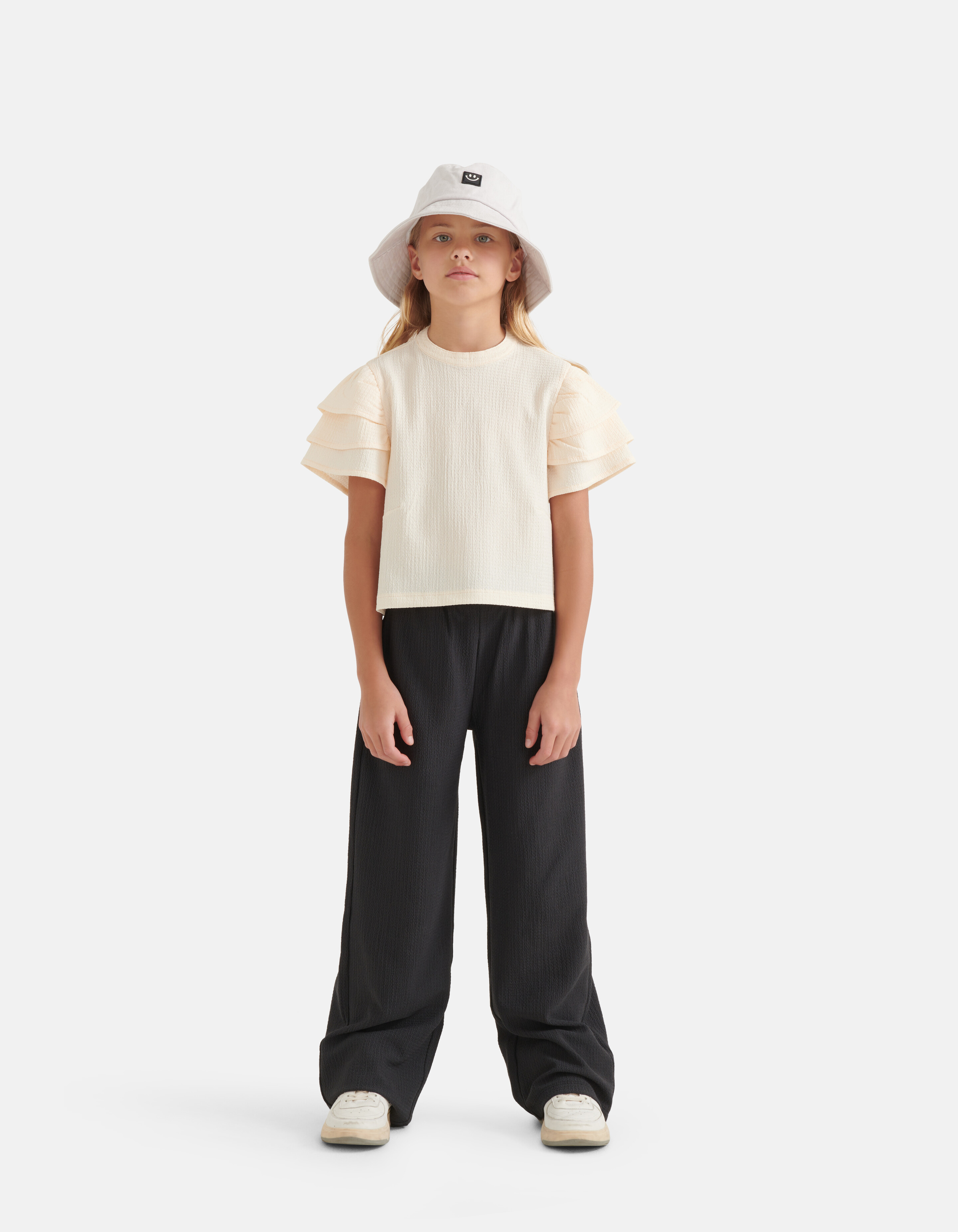 Crinkle Top Gebroken Wit SHOEBY GIRLS