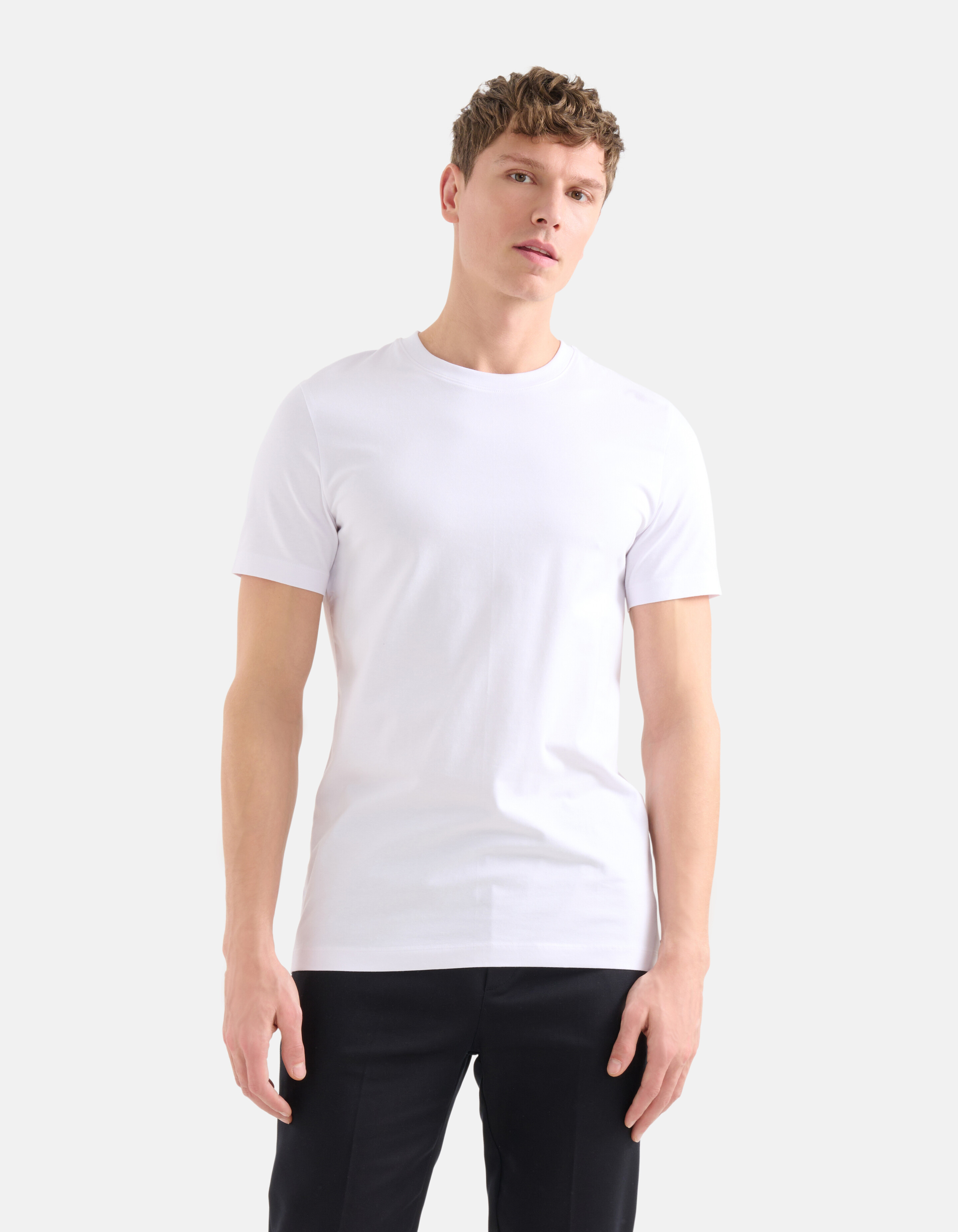 Verfrissend aluminium Gebakjes Basis T-shirt Wit | Shoeby