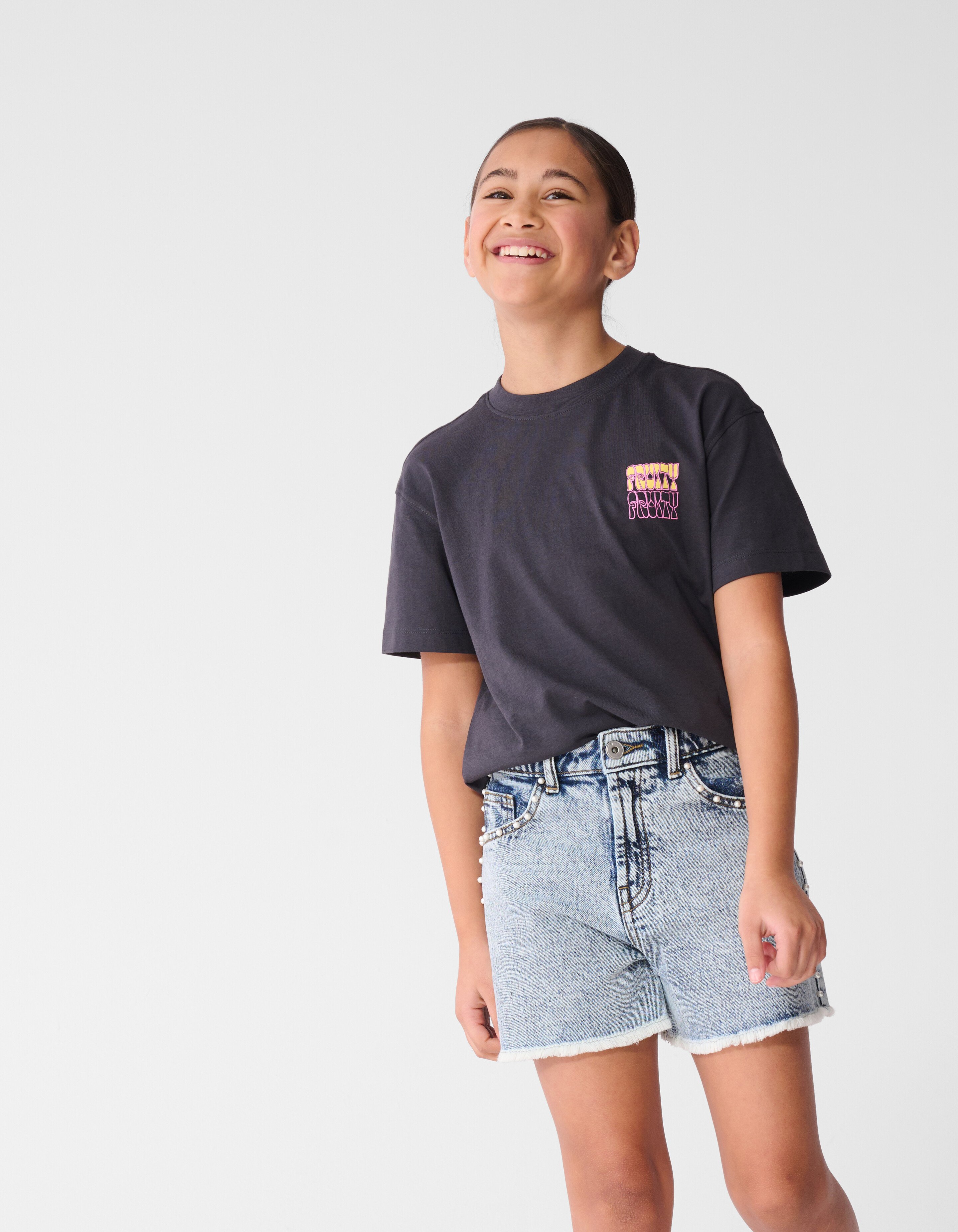 Fruity Artwork T-shirt Donkergrijs SHOEBY GIRLS