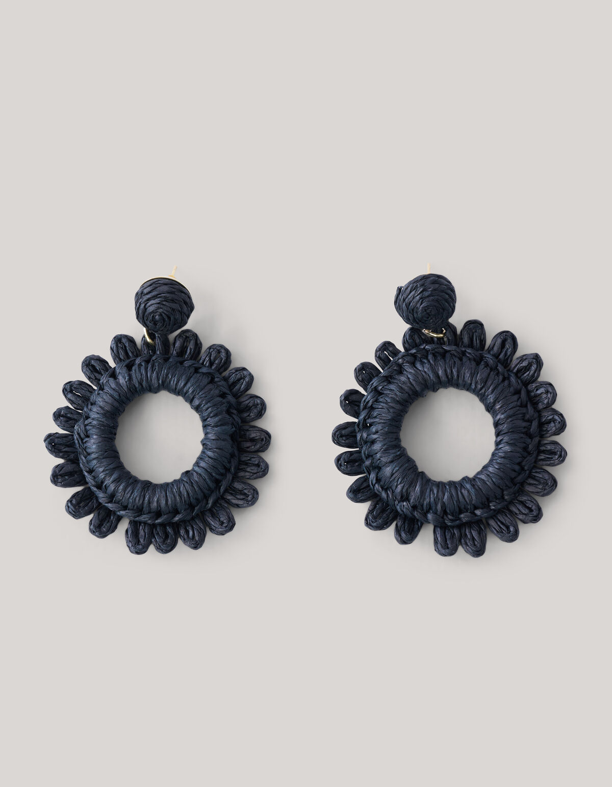 Flower Straw Oorbellen Zwart SHOEBY ACCESSOIRES