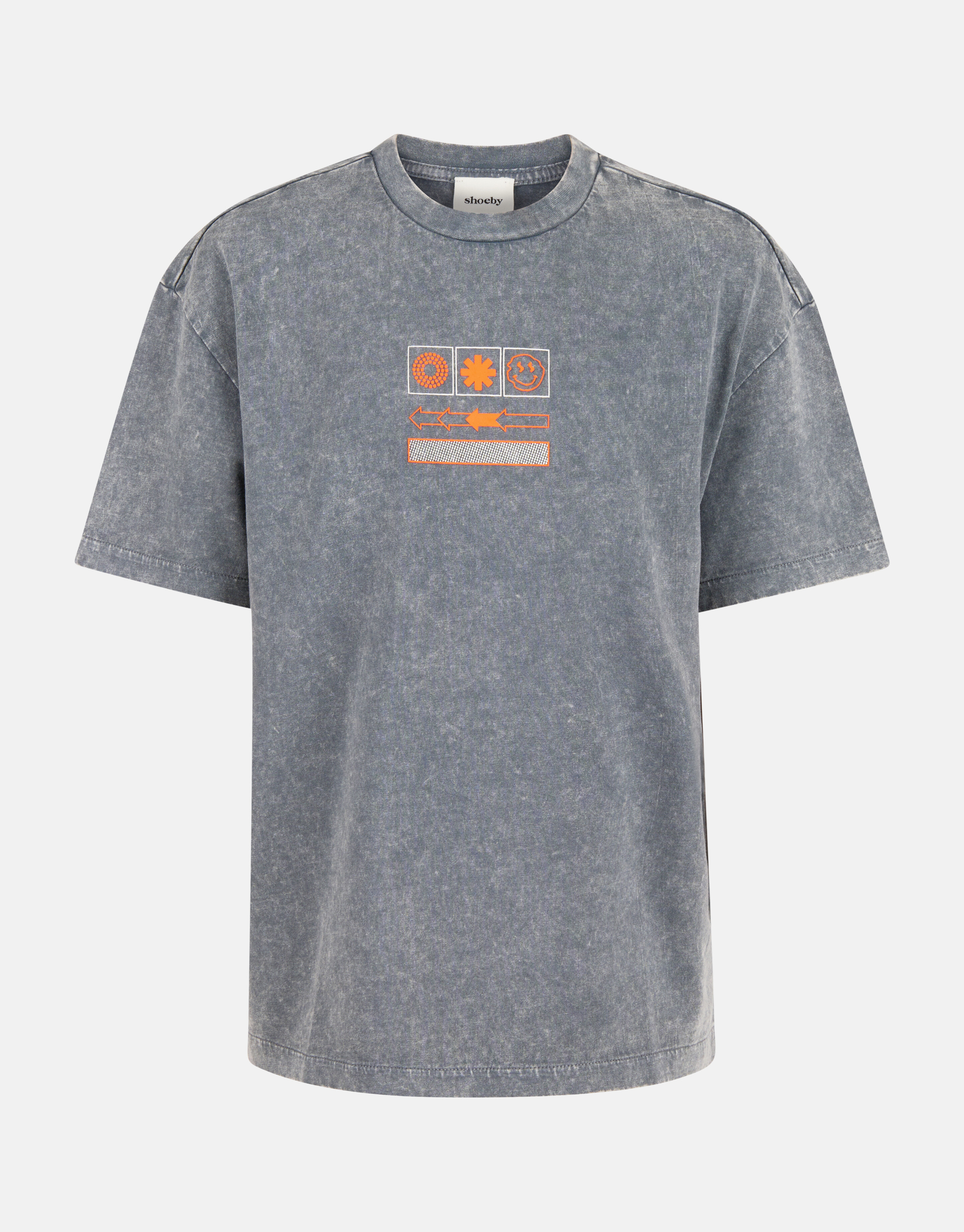 Washed T-shirt Lichtgrijs SHOEBY BOYS