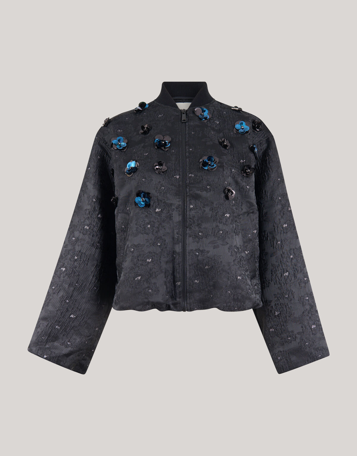 Flower Embellished Bomber Zwart SHOEBY WOMEN