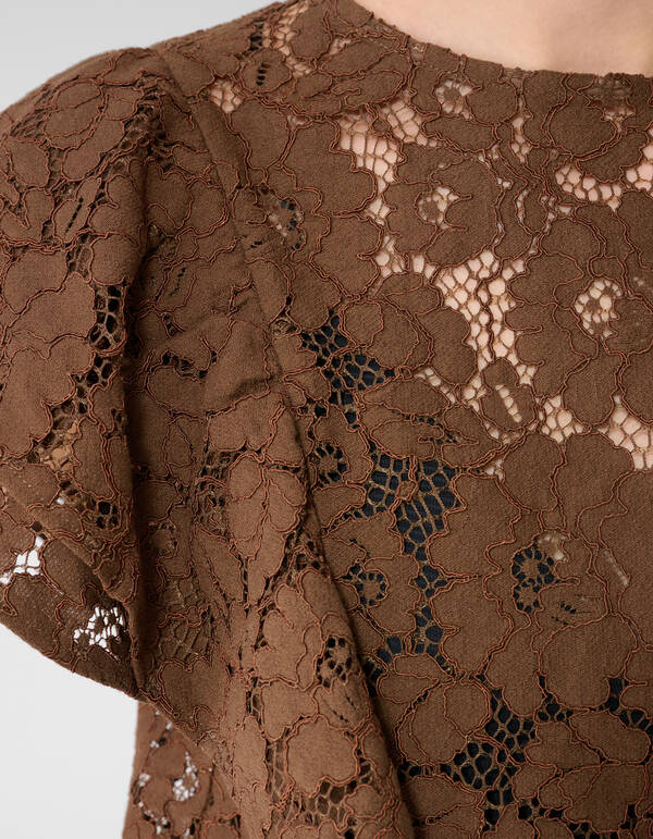 Kanten Ruffle Top Bruin SHOEBY WOMEN