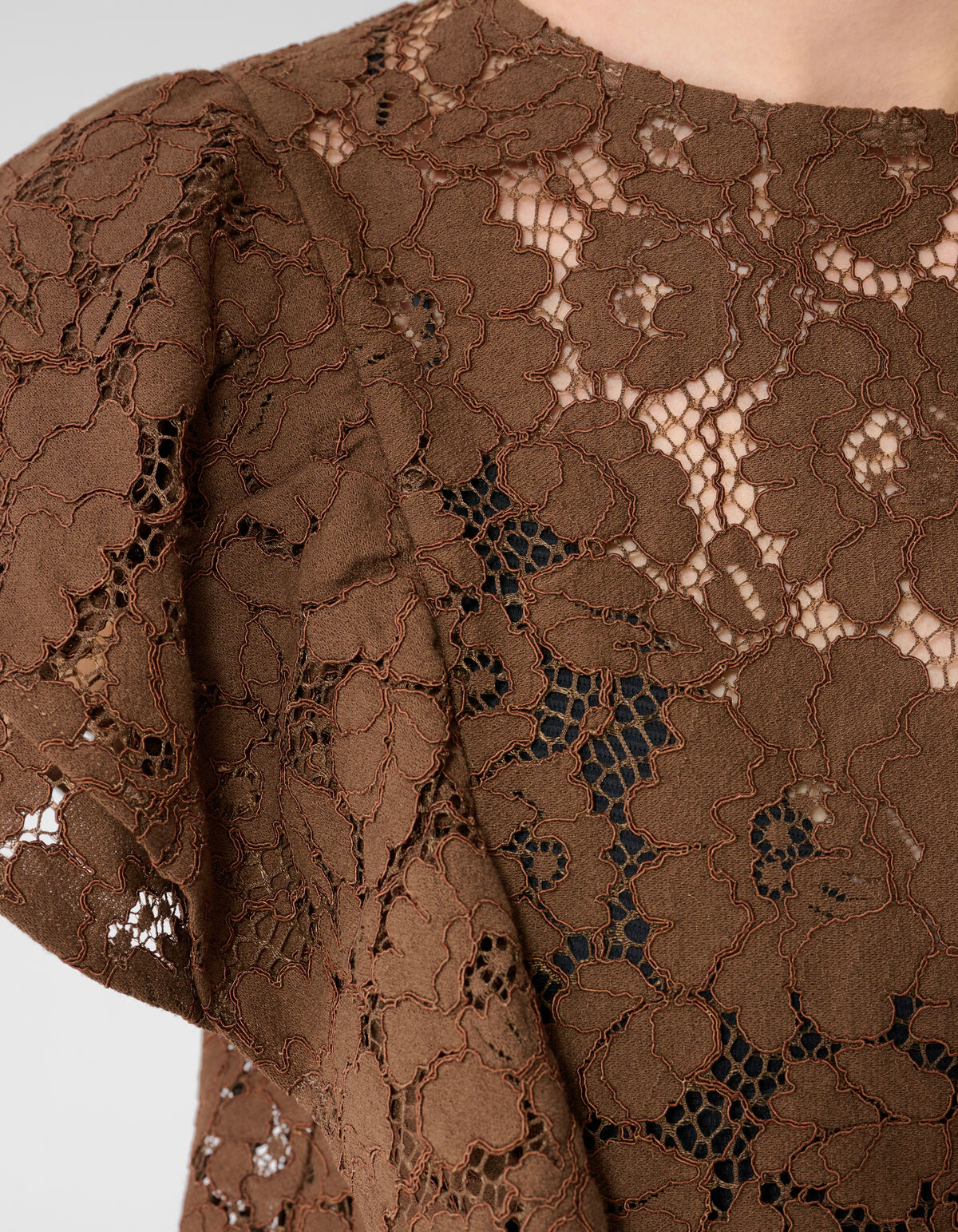 Kanten Ruffle Top Bruin SHOEBY WOMEN