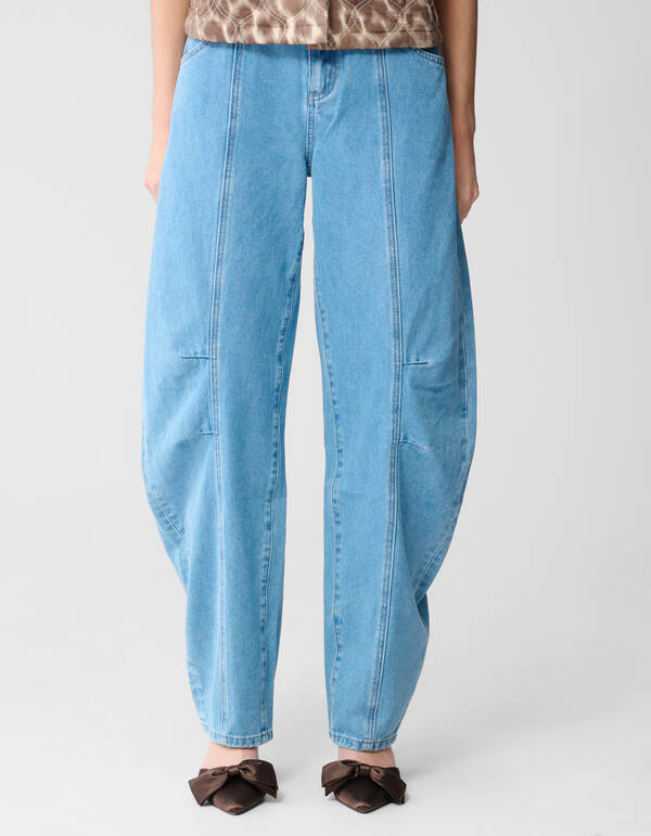 Pleated Baggy Fit Jeans Lichtblauw SHOEBY WOMEN