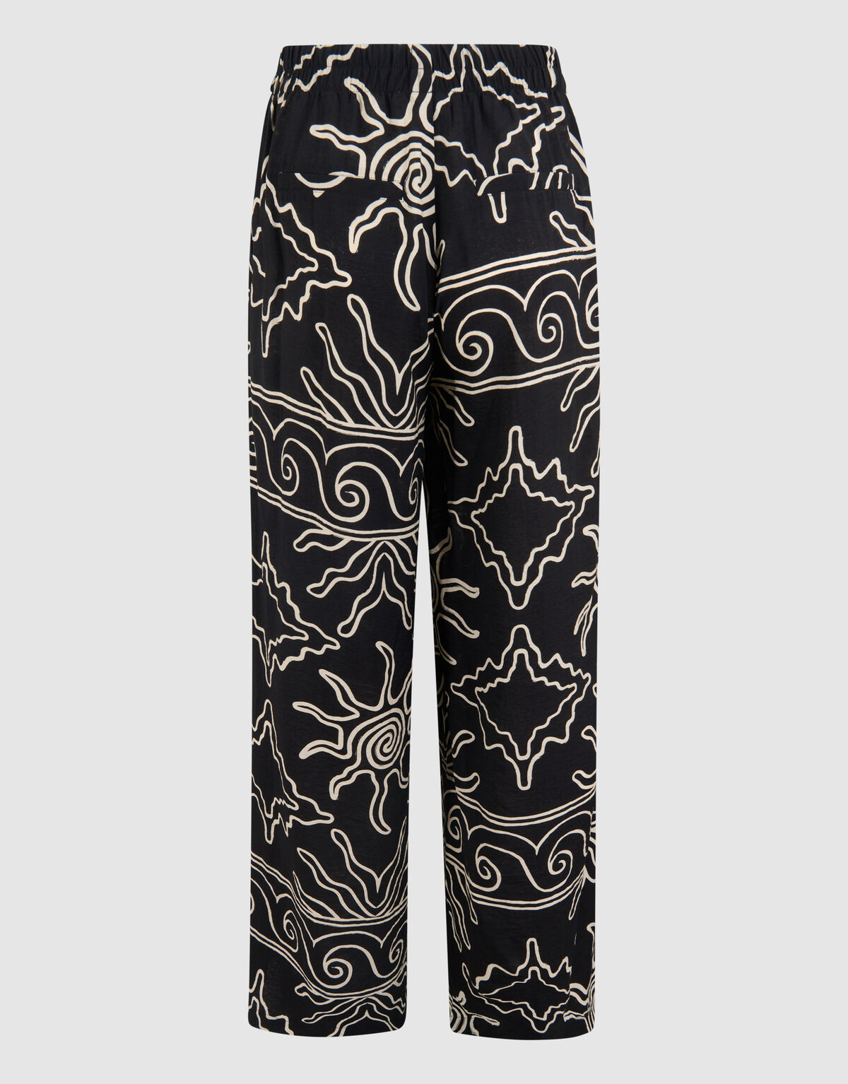 Printed Wide Leg Broek Zwart SHOEBY WOMEN
