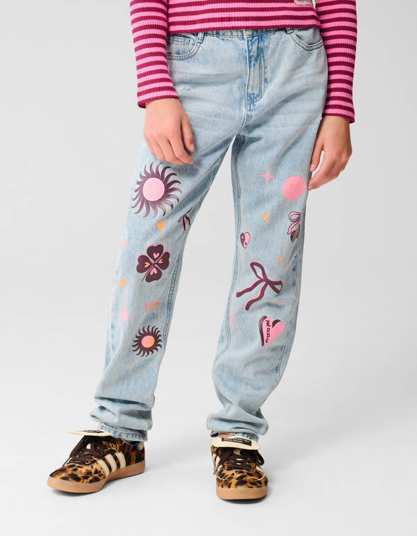 Fun Artwork Denim Bleached SHOEBY GIRLS