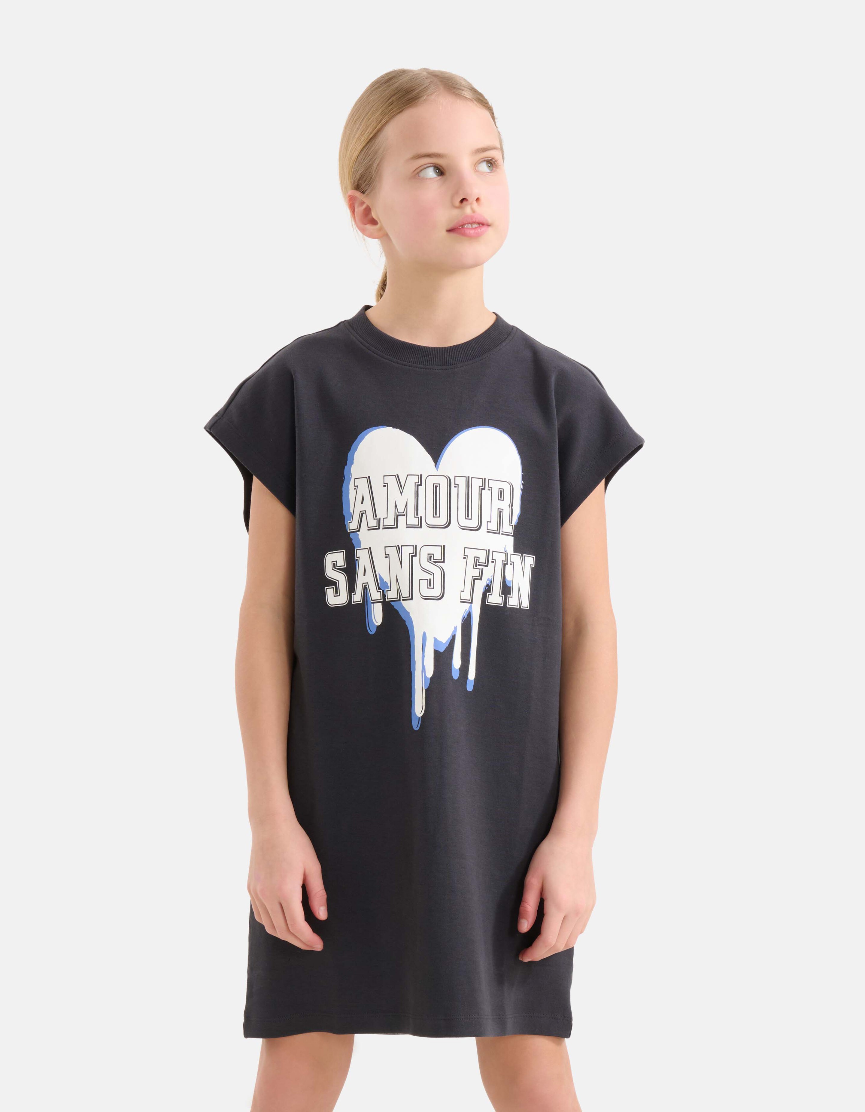 Artwork T-shirt Jurk Zwart SHOEBY GIRLS