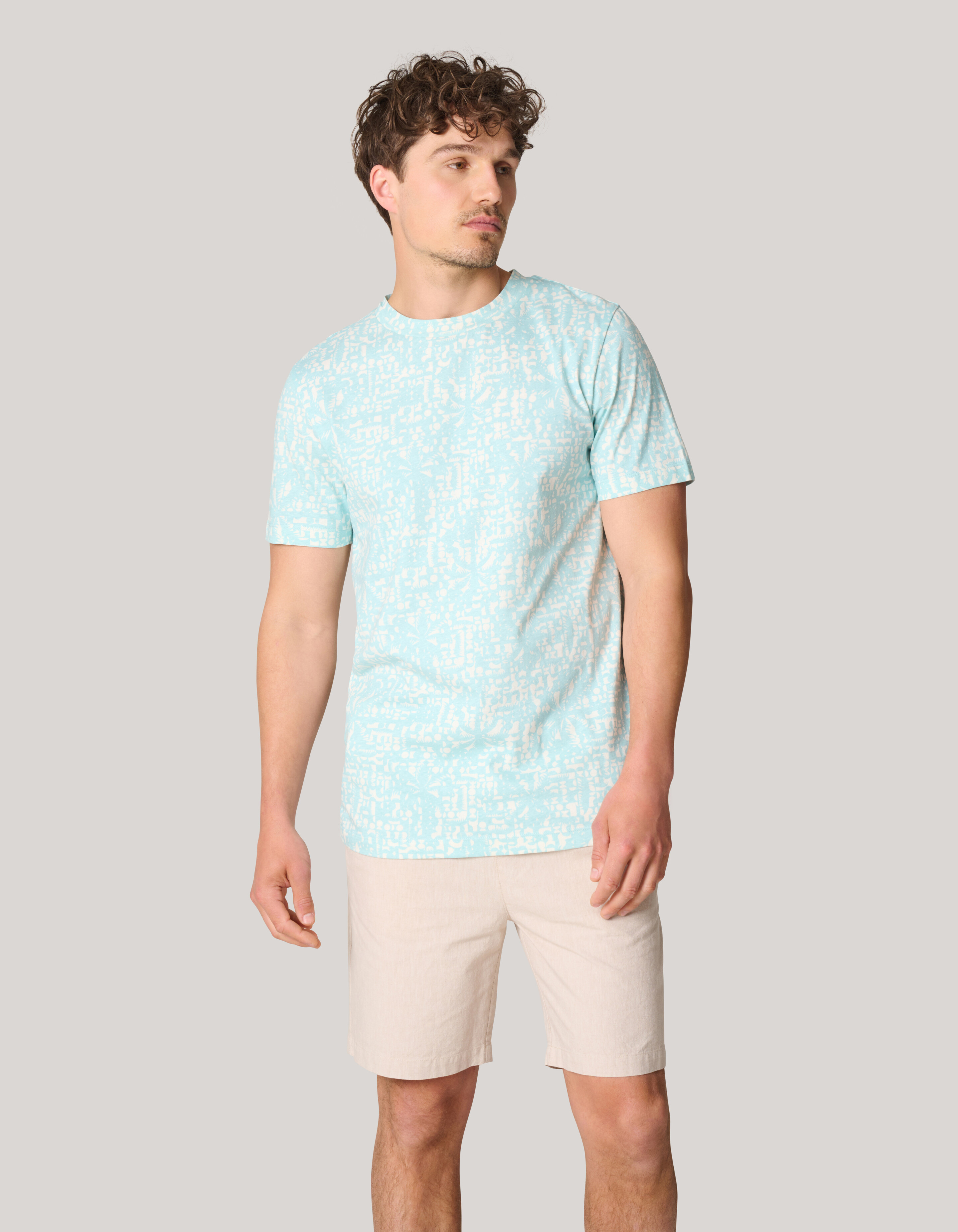 Printed T-shirt Lichtblauw SHOEBY MEN