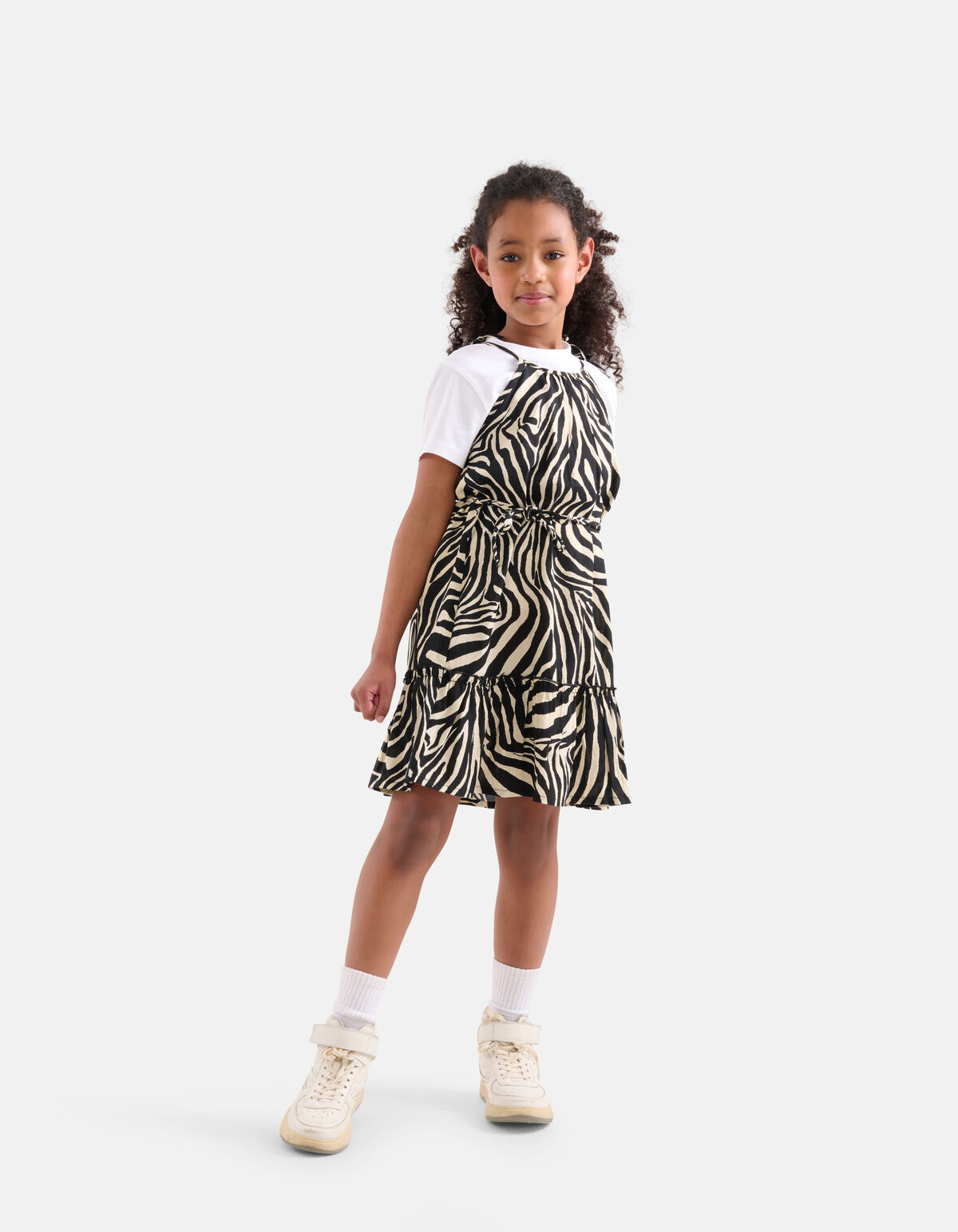 Zebra Jurk Zwart/Gebroken Wit SHOEBY GIRLS