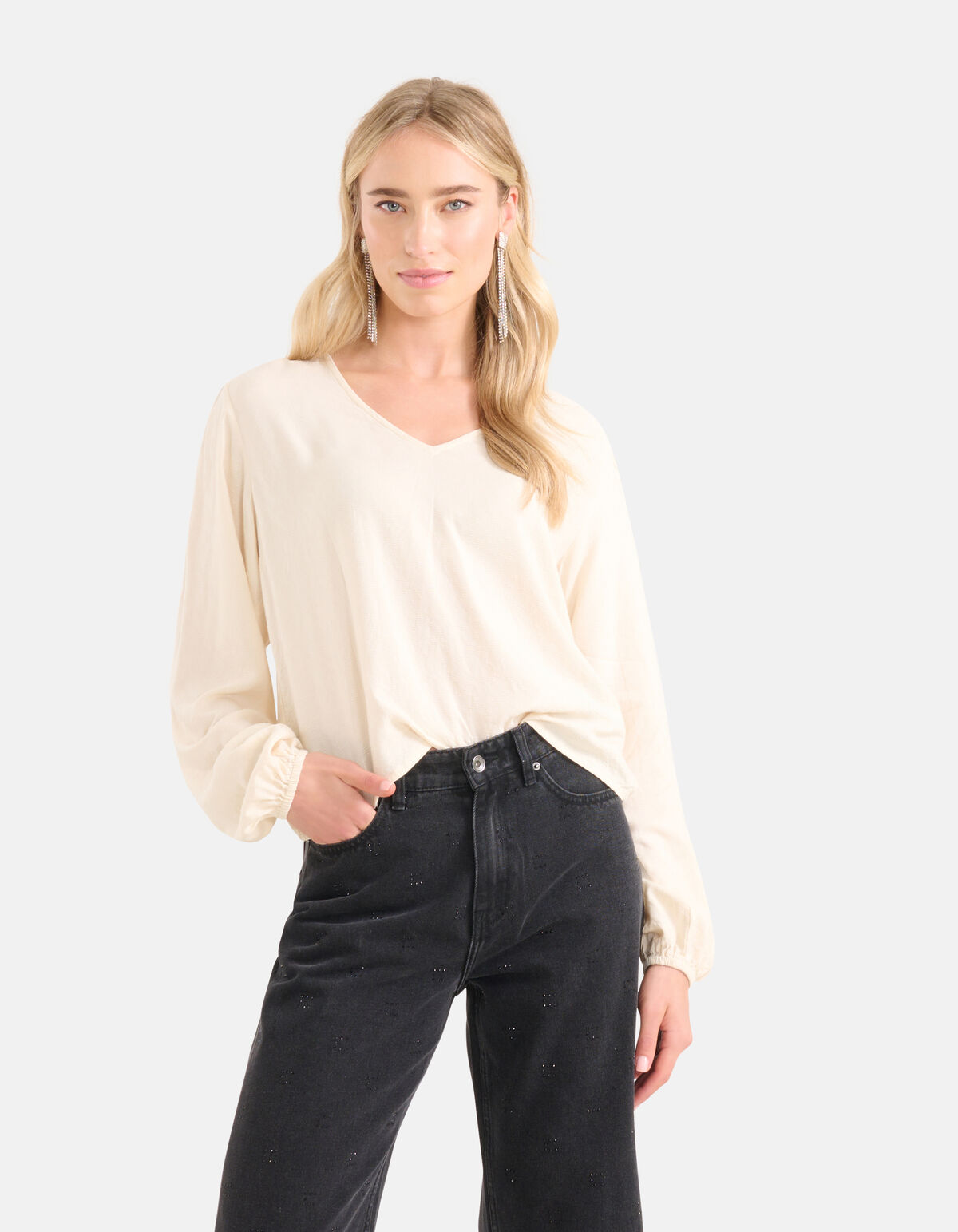 Structuur Top Gebroken Wit SHOEBY WOMEN