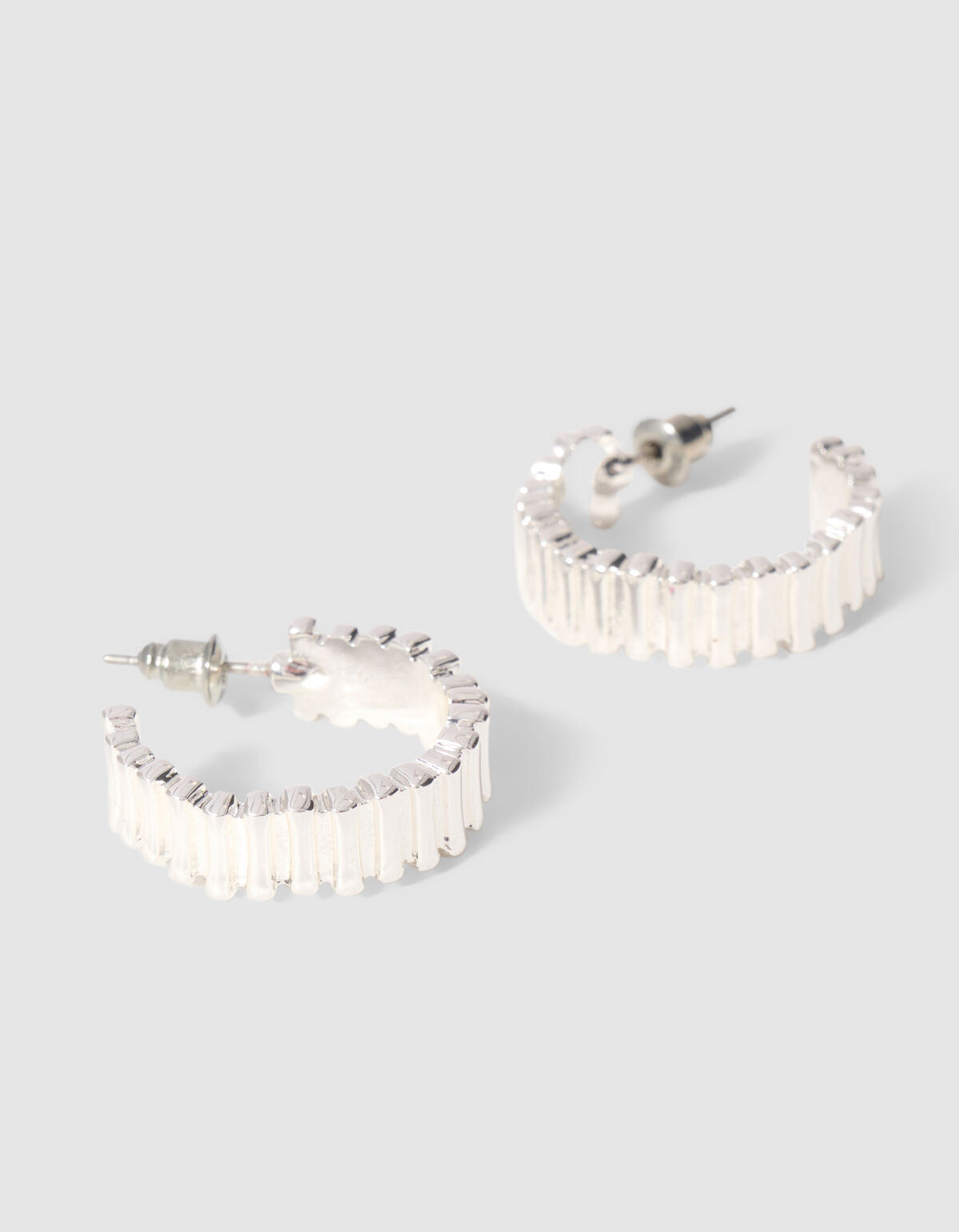 Striped Hoop Oorbellen Zilver SHOEBY ACCESSOIRES