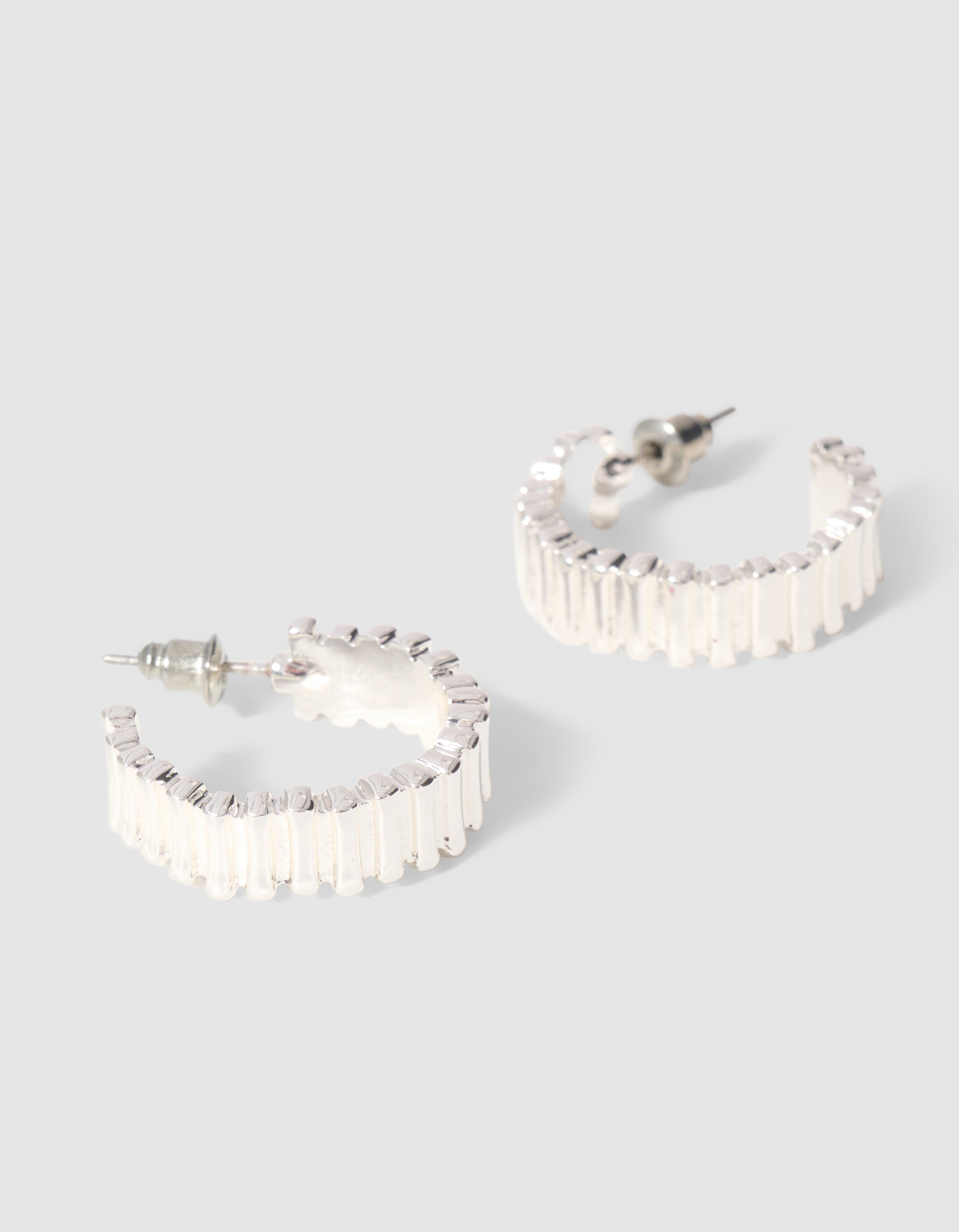 Striped Hoop Oorbellen Zilver SHOEBY ACCESSOIRES