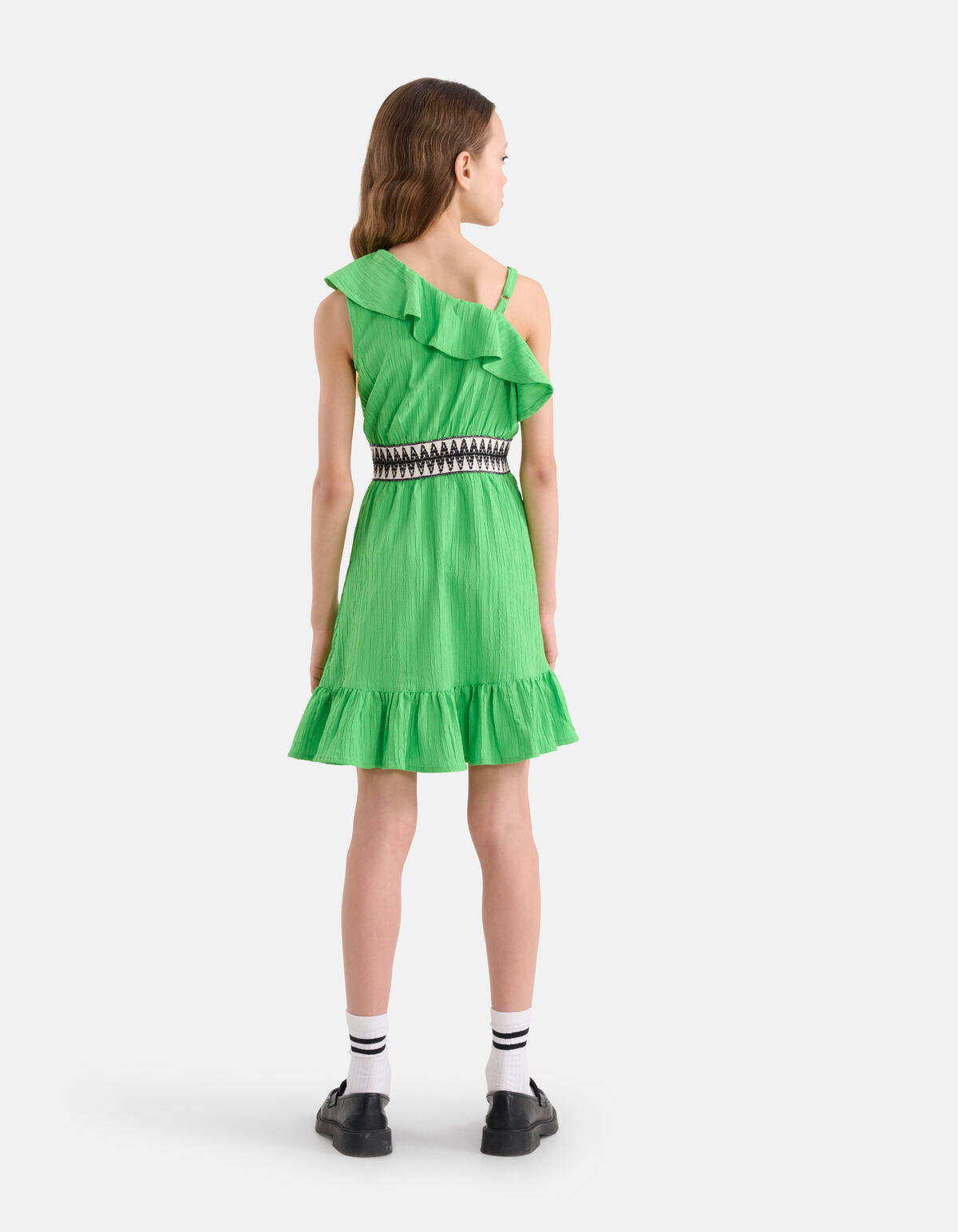 One Shoulder Jurk Groen SHOEBY GIRLS