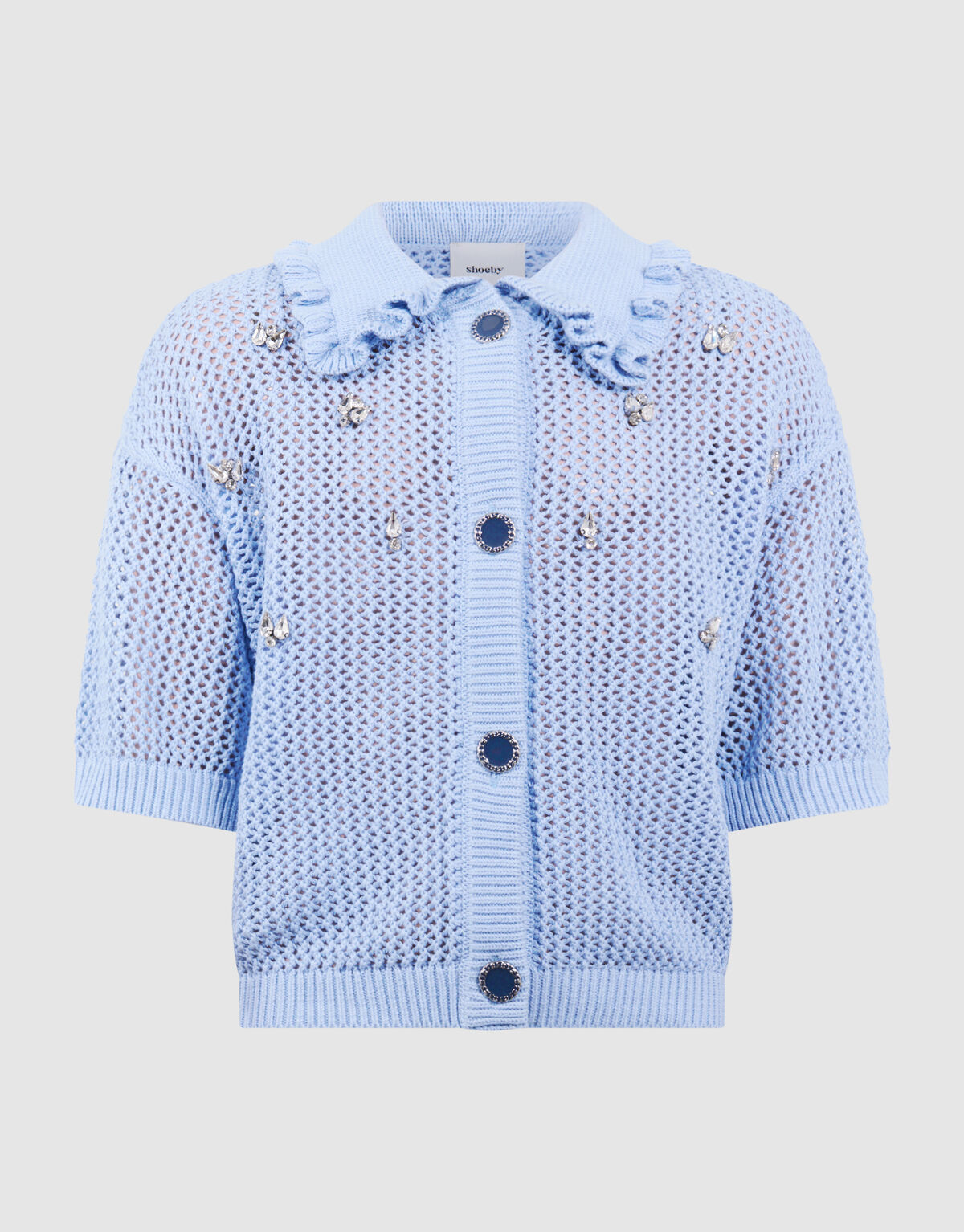 Strass Ruffle Vest Lichtblauw SHOEBY GIRLS