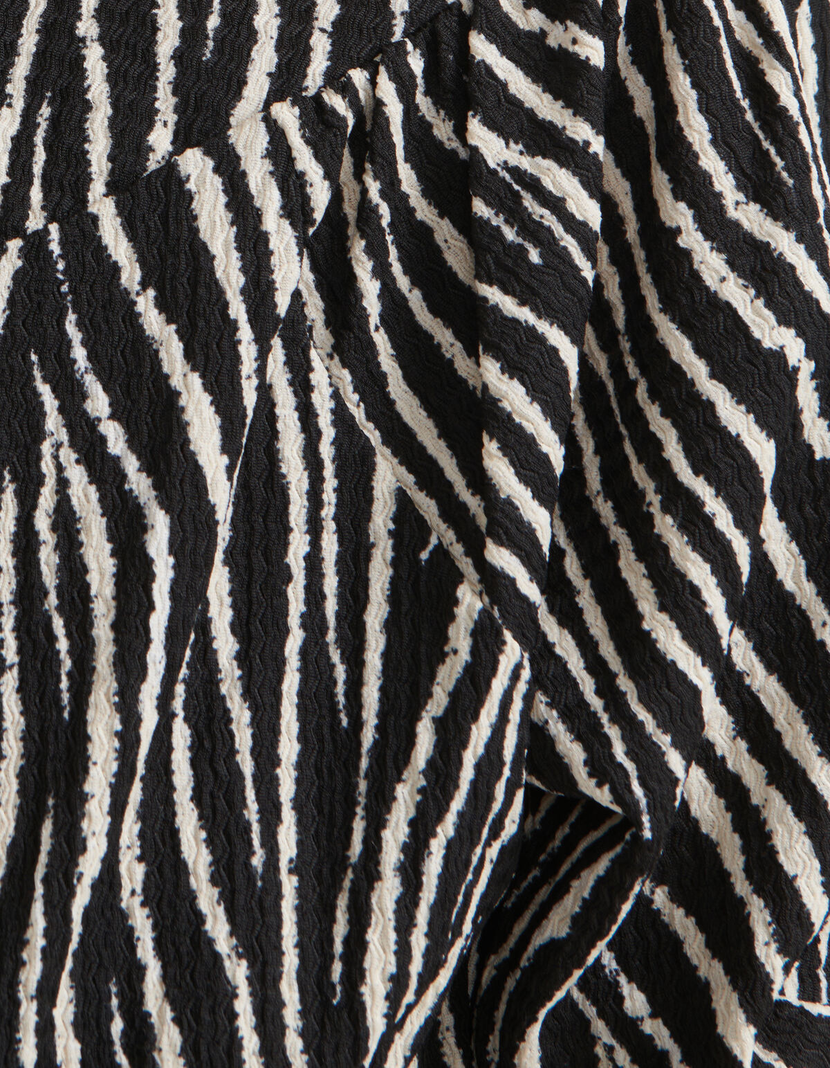 Zebra Crinkle Jurk Zwart/Wit SHOEBY GIRLS