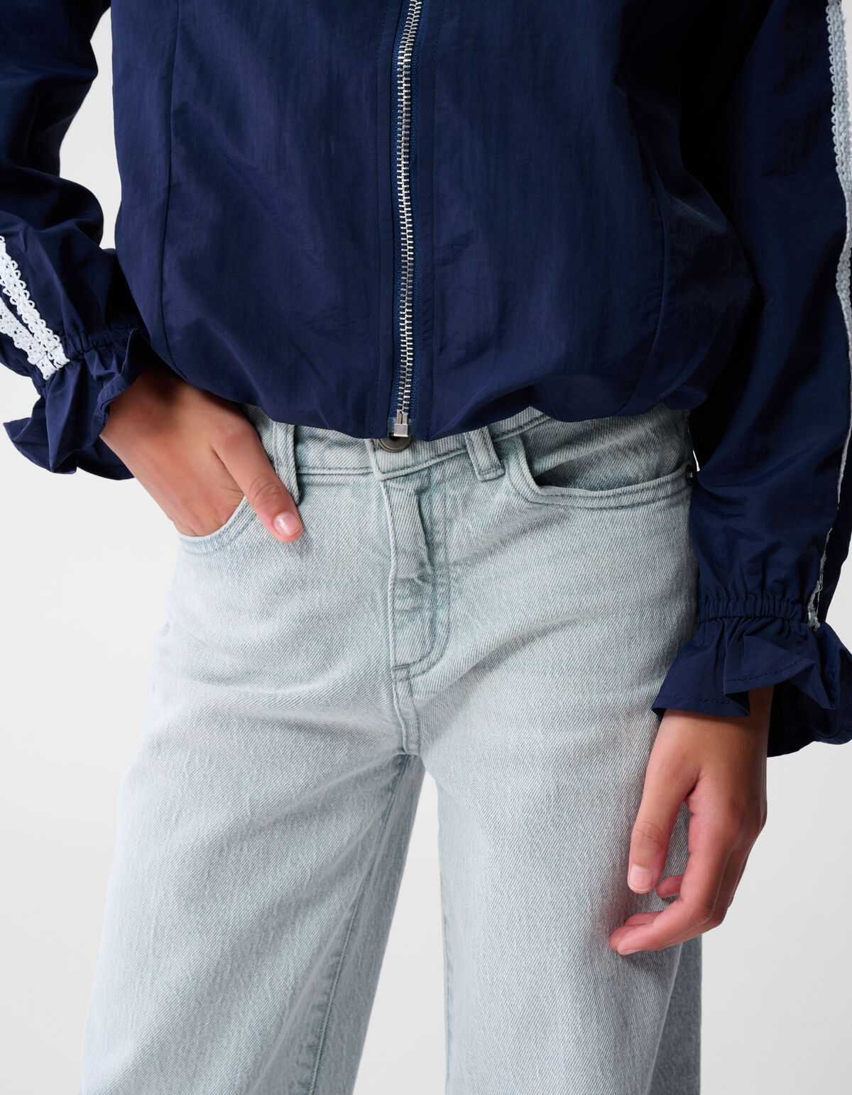 Wide Leg Jeans Lichtgrijs SHOEBY GIRLS