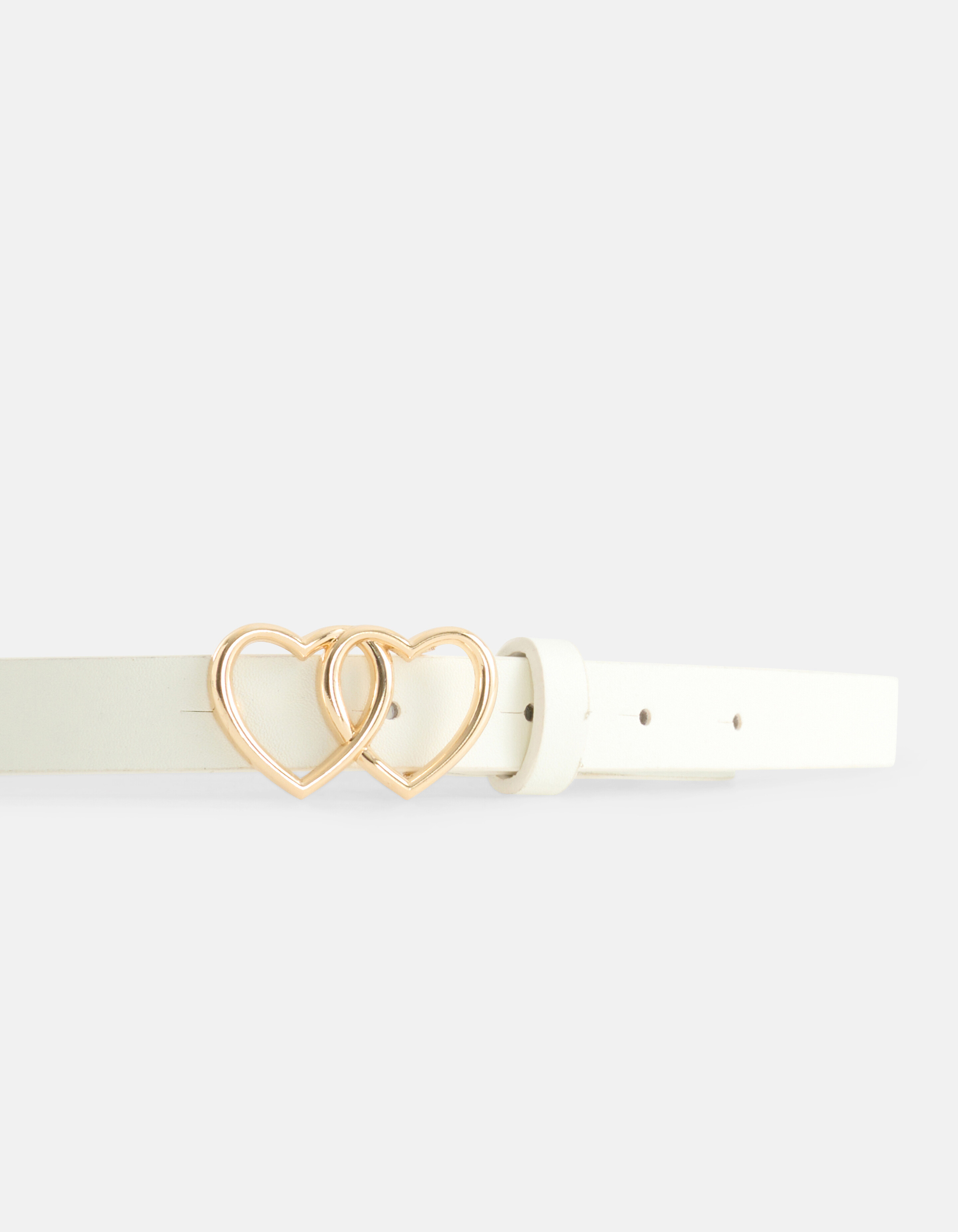 Dubbele Hartjes Riem Gebroken Wit SHOEBY ACCESSOIRES