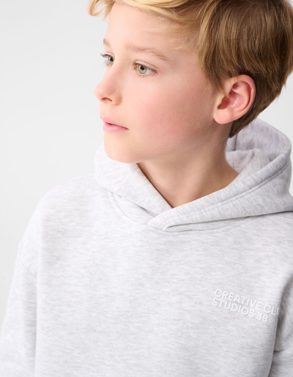 Minimal Hoodie Lichtgrijs SHOEBY BOYS