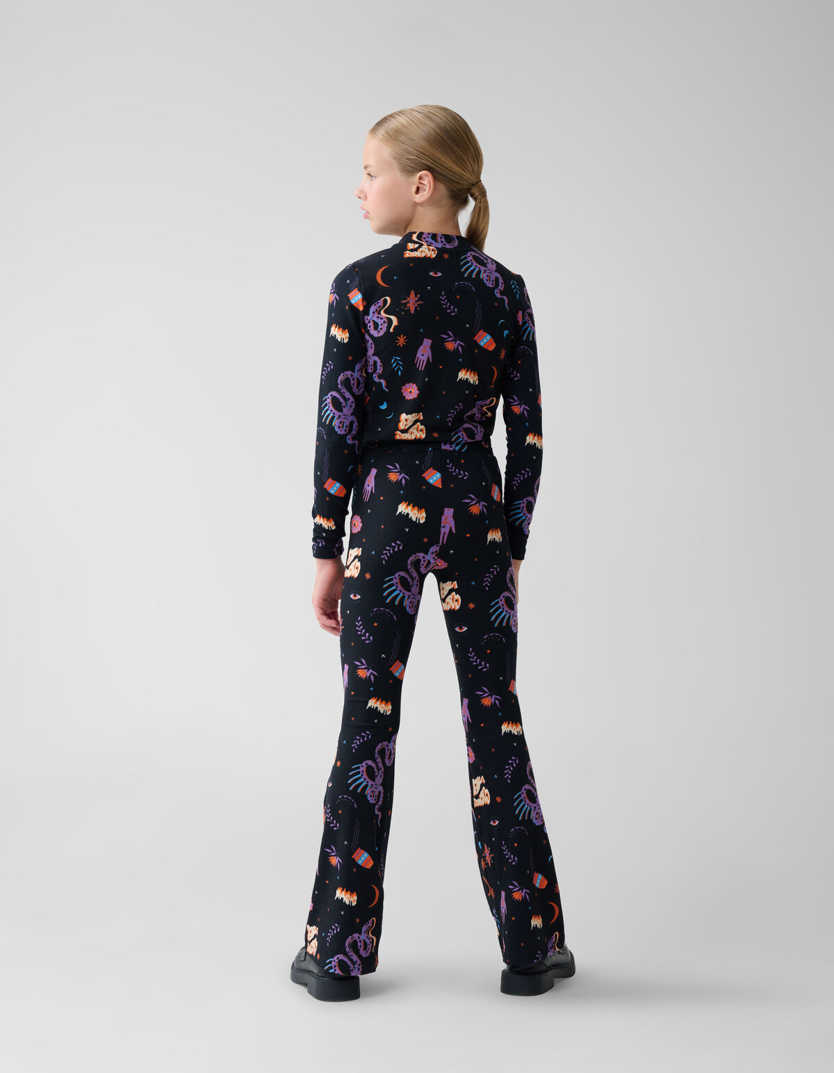 Printed Flared Legging Zwart SHOEBY GIRLS