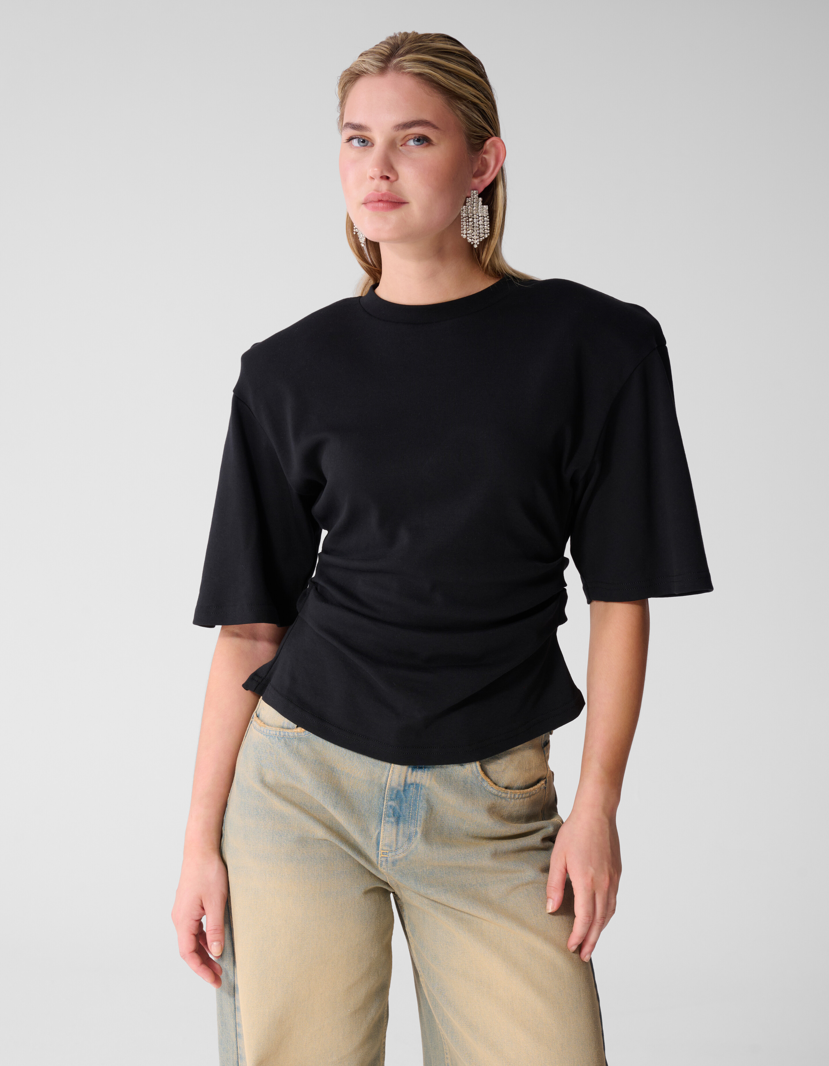 Waisted T-shirt Zwart SHOEBY WOMEN