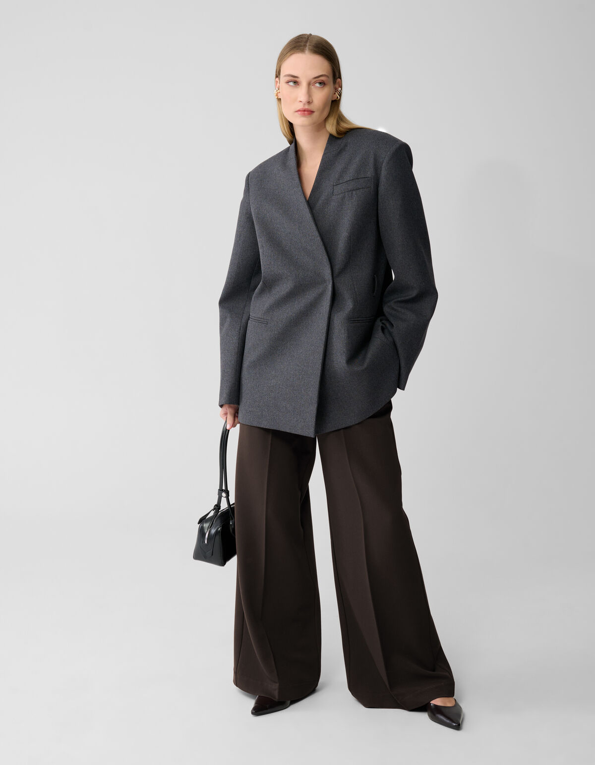 Oversized Wrap Blazer Donkergrijs By Lonneke SHOEBY WOMEN