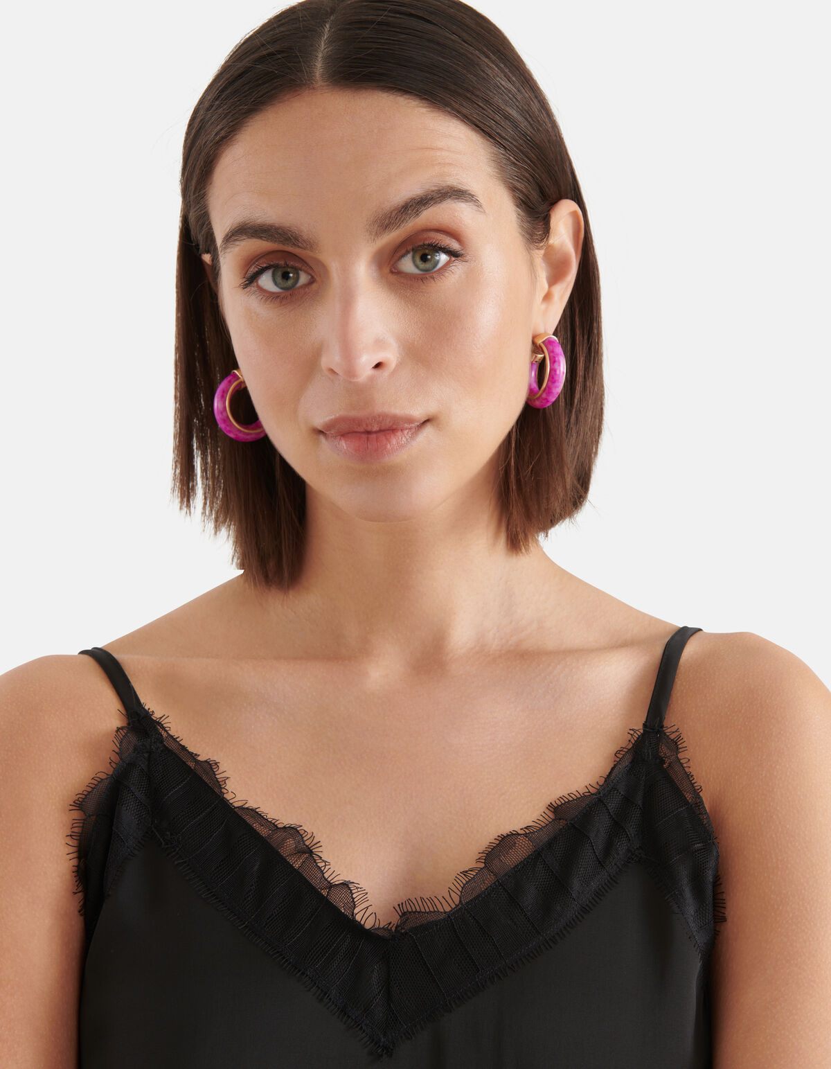 Hoops Oorbellen Paars SHOEBY ACCESSOIRES