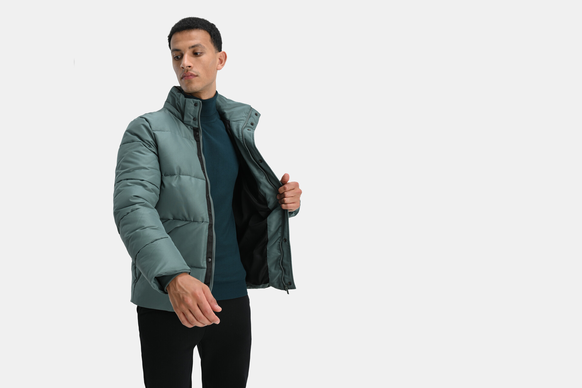 Uni Puffer Jas Groen SHOEBY MEN