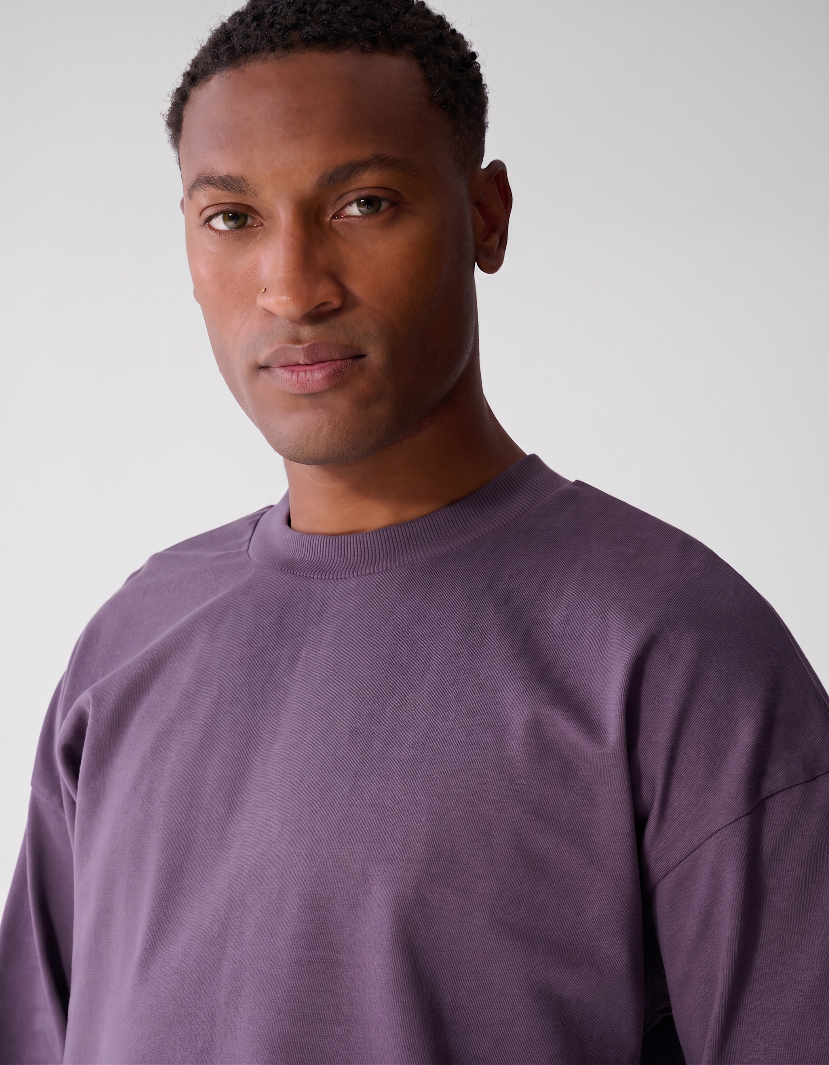 Basis Relaxed Fit Longsleeve Paars SHOEBY MEN