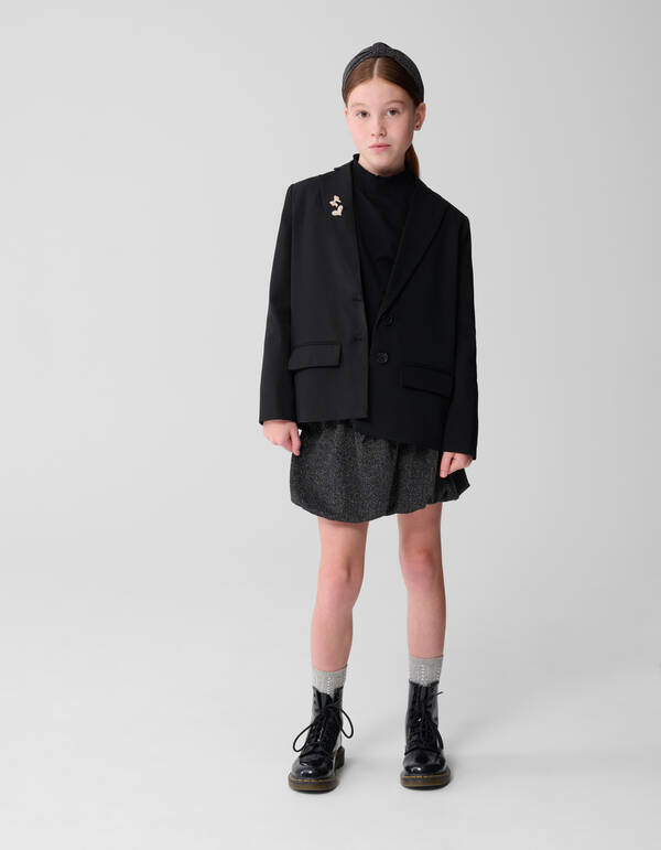 Glitter Strik Mini Rok Zwart SHOEBY ACCESSOIRES