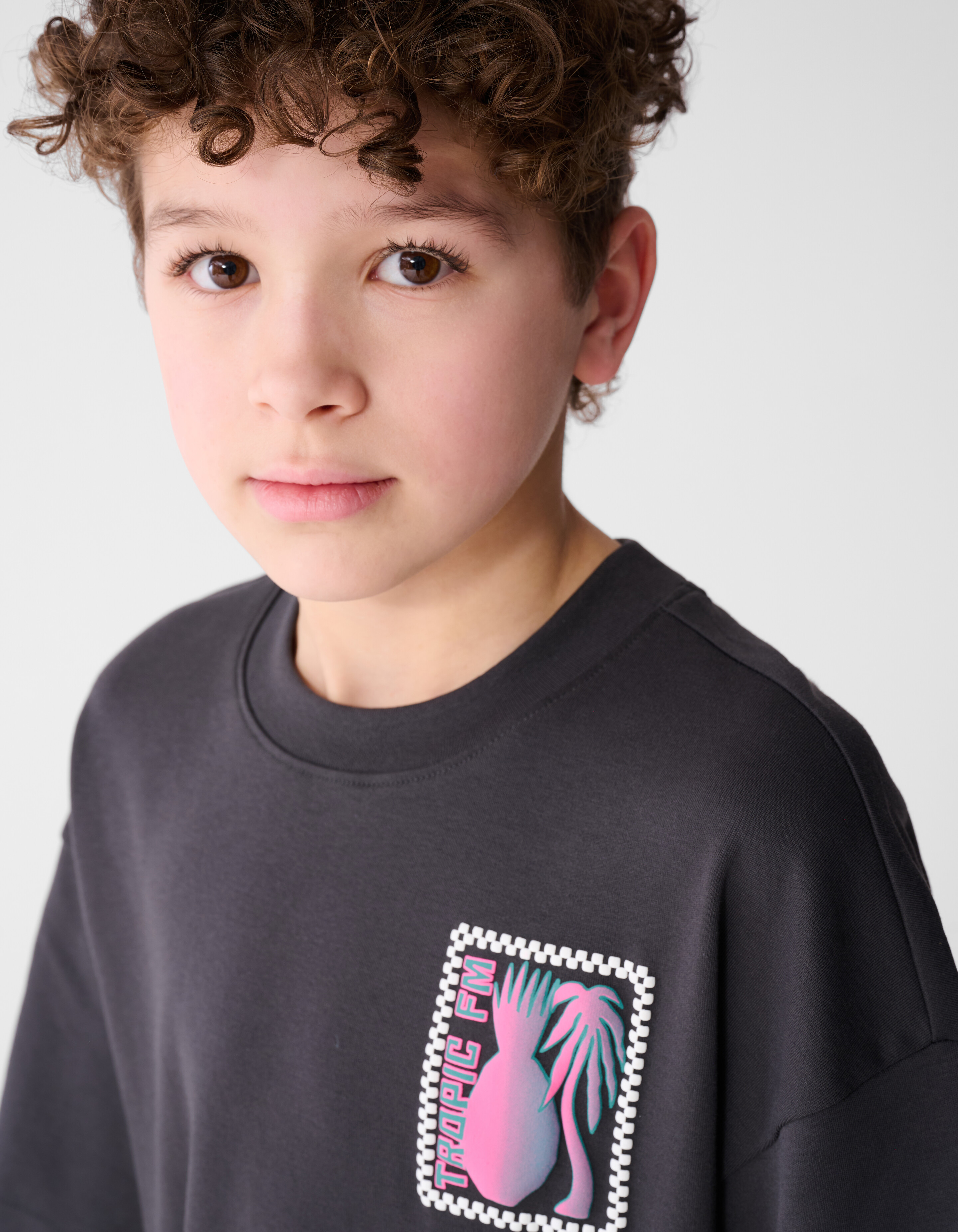 Tropic Artwork T-shirt Donkergrijs SHOEBY BOYS