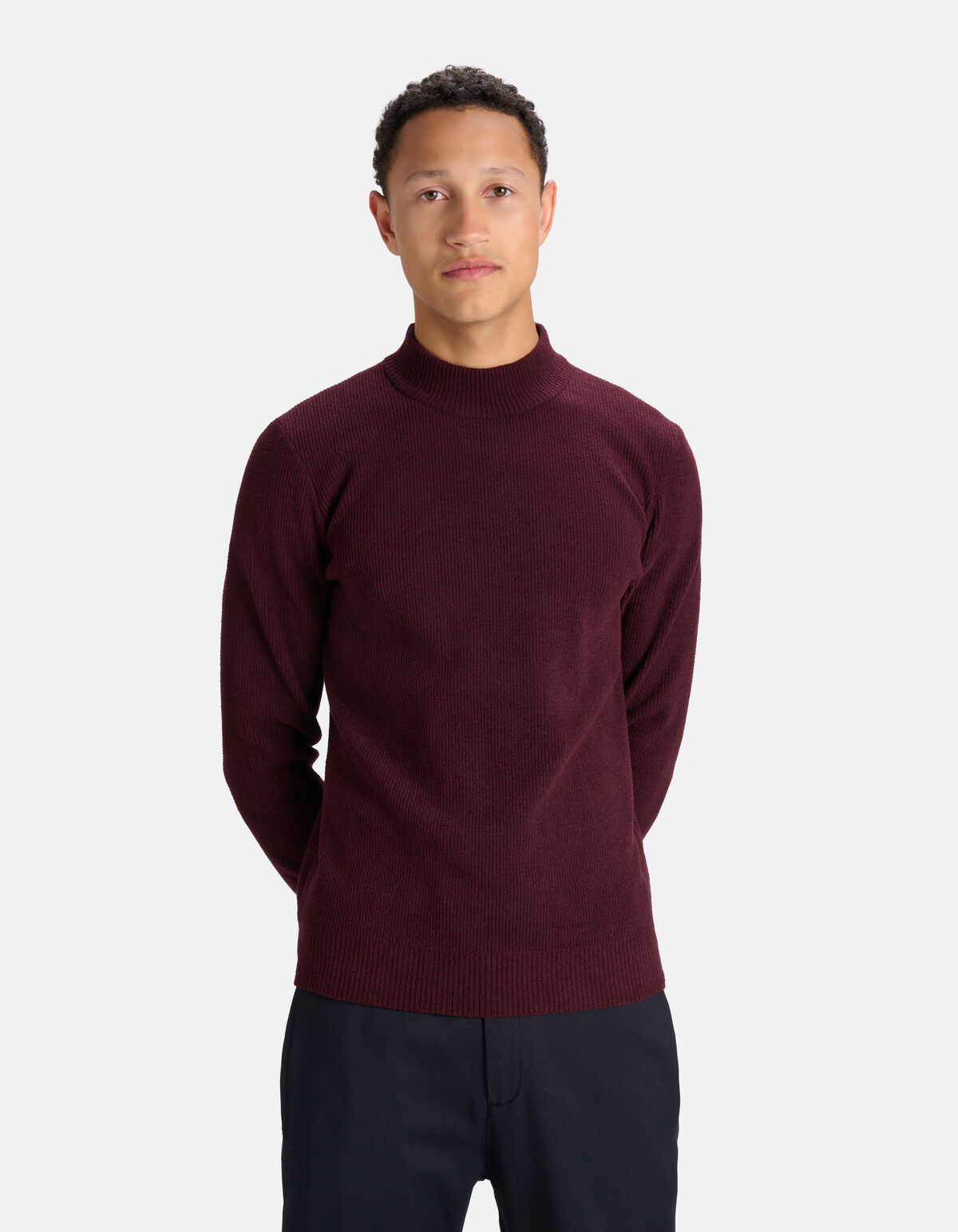 Chenille Trui Donkerrood SHOEBY MEN
