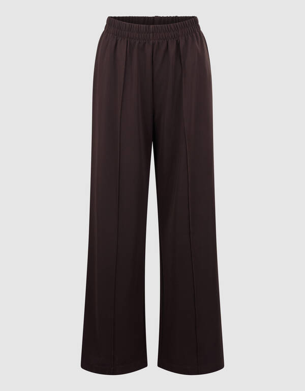 Basic Wide Leg Broek Donkerbruin SHOEBY WOMEN